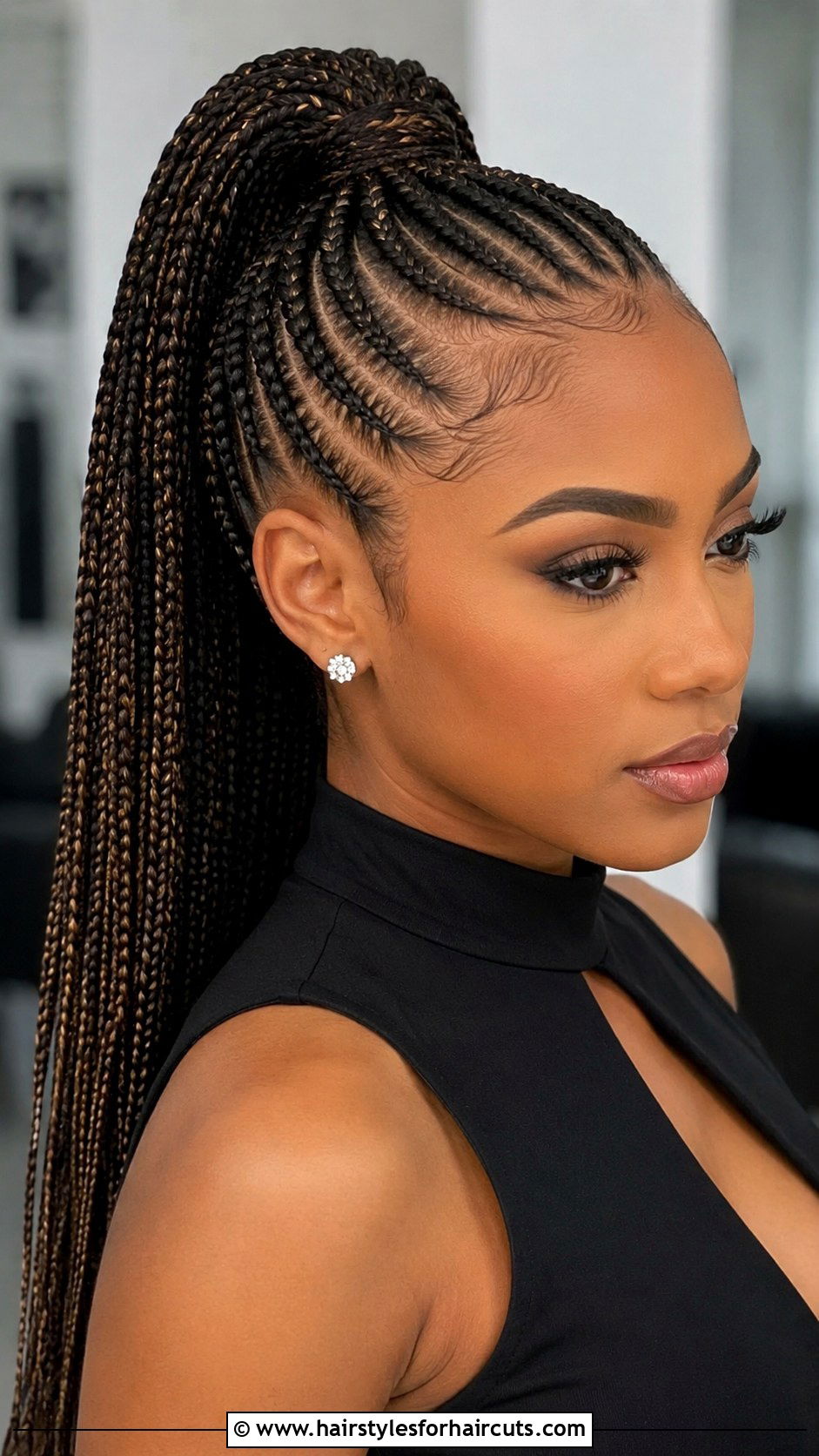 Stitch Braided Ponytail - 25 wedding ponytail hairstyles for black hair - 25 wedding ponytail hairstyles for black hair