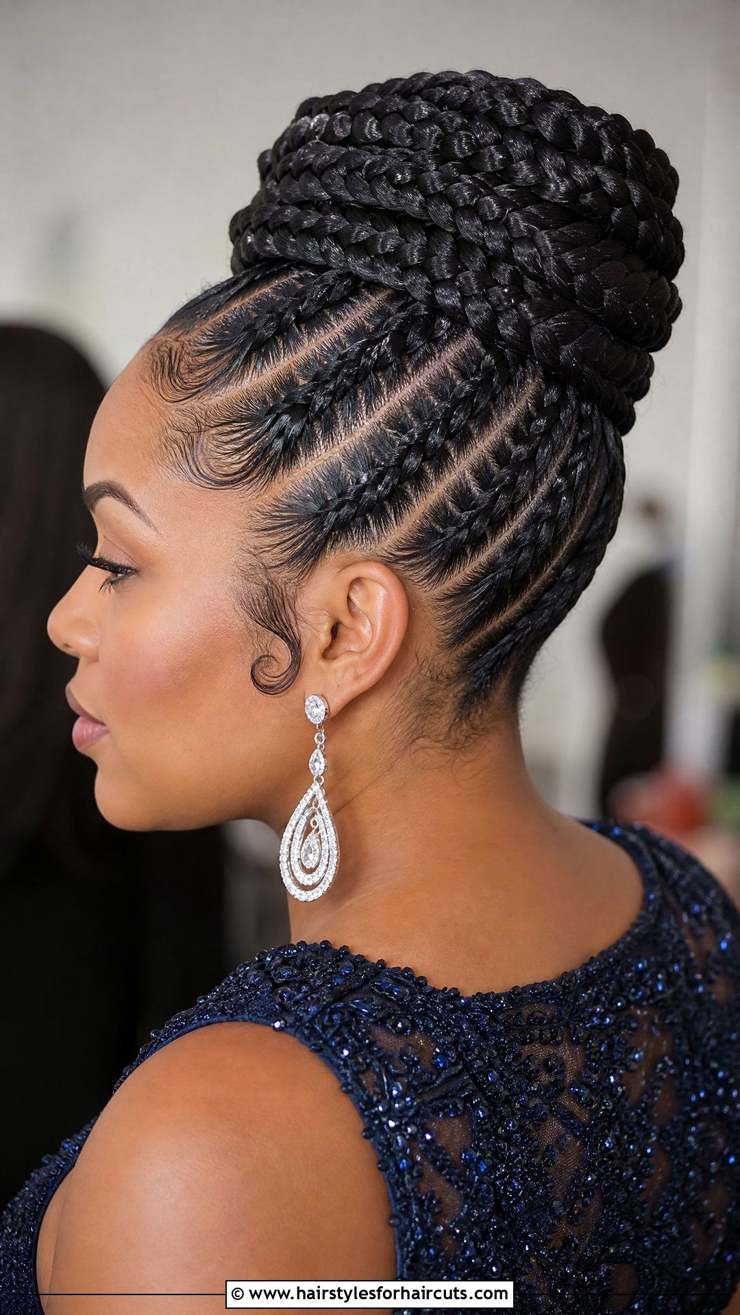 Stitch French Braid Updo - 25 french braid hairstyles for black hair - 25 french braid hairstyles for black hair