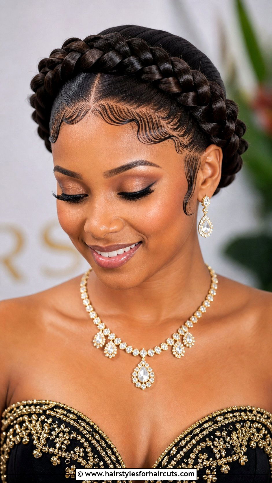 Straight Hair Crown Braid With Intricate Edges - 25 hairstyles with edges straight hair - 25 hairstyles with edges straight hair