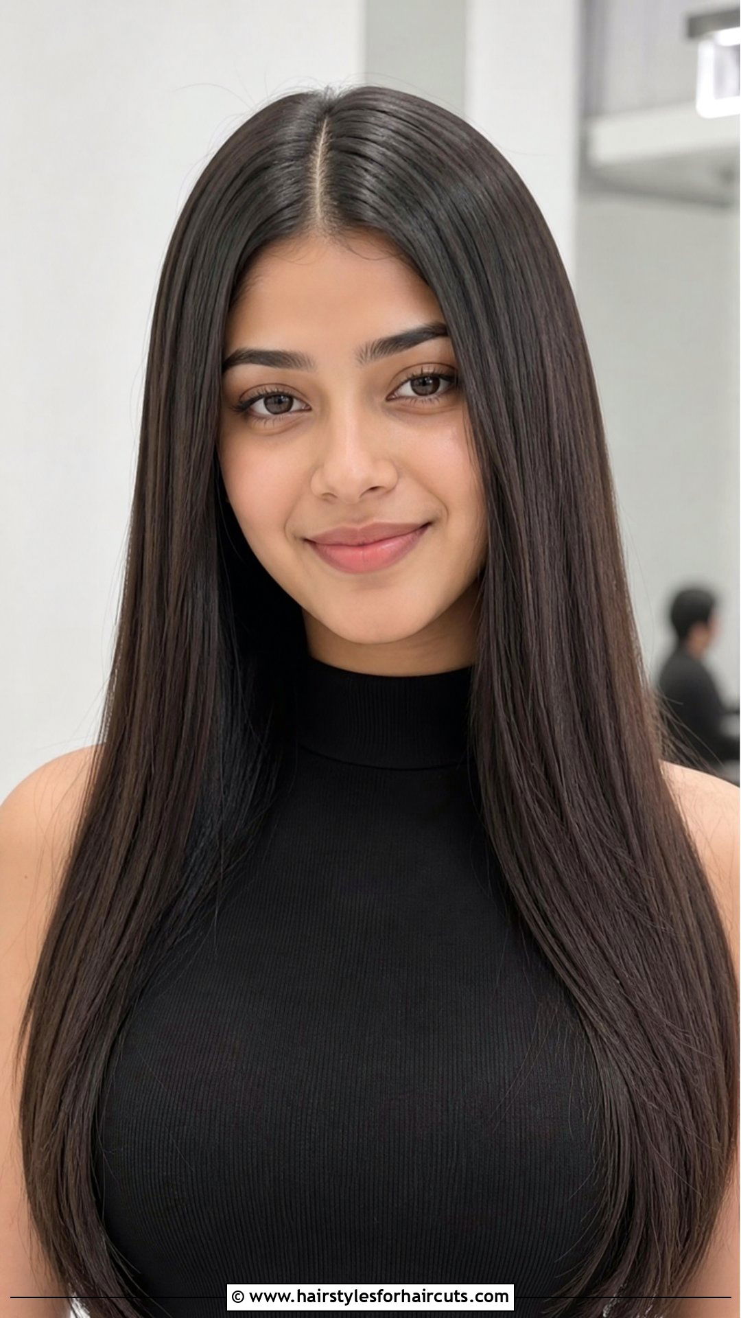 Straight Hair With Center Part - 25 indian hairstyles girl - 25 indian hairstyles girl