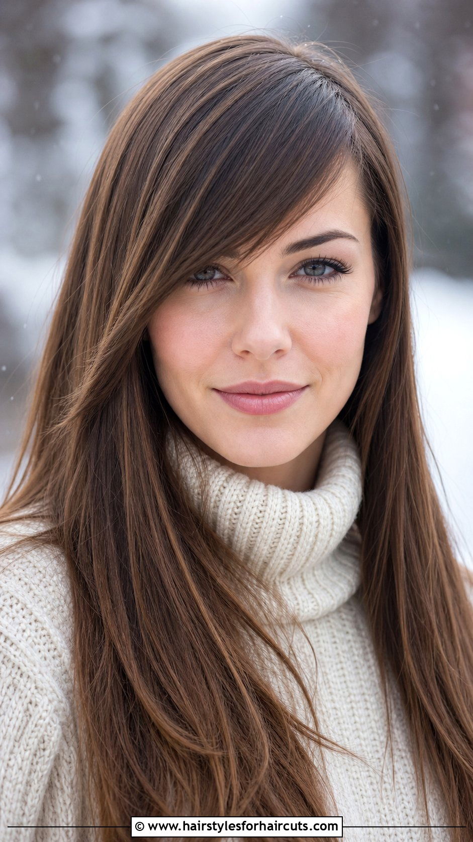 Straight Hair With Side Swept Bangs - 25 hairstyles with straight hair - 25 hairstyles with straight hair