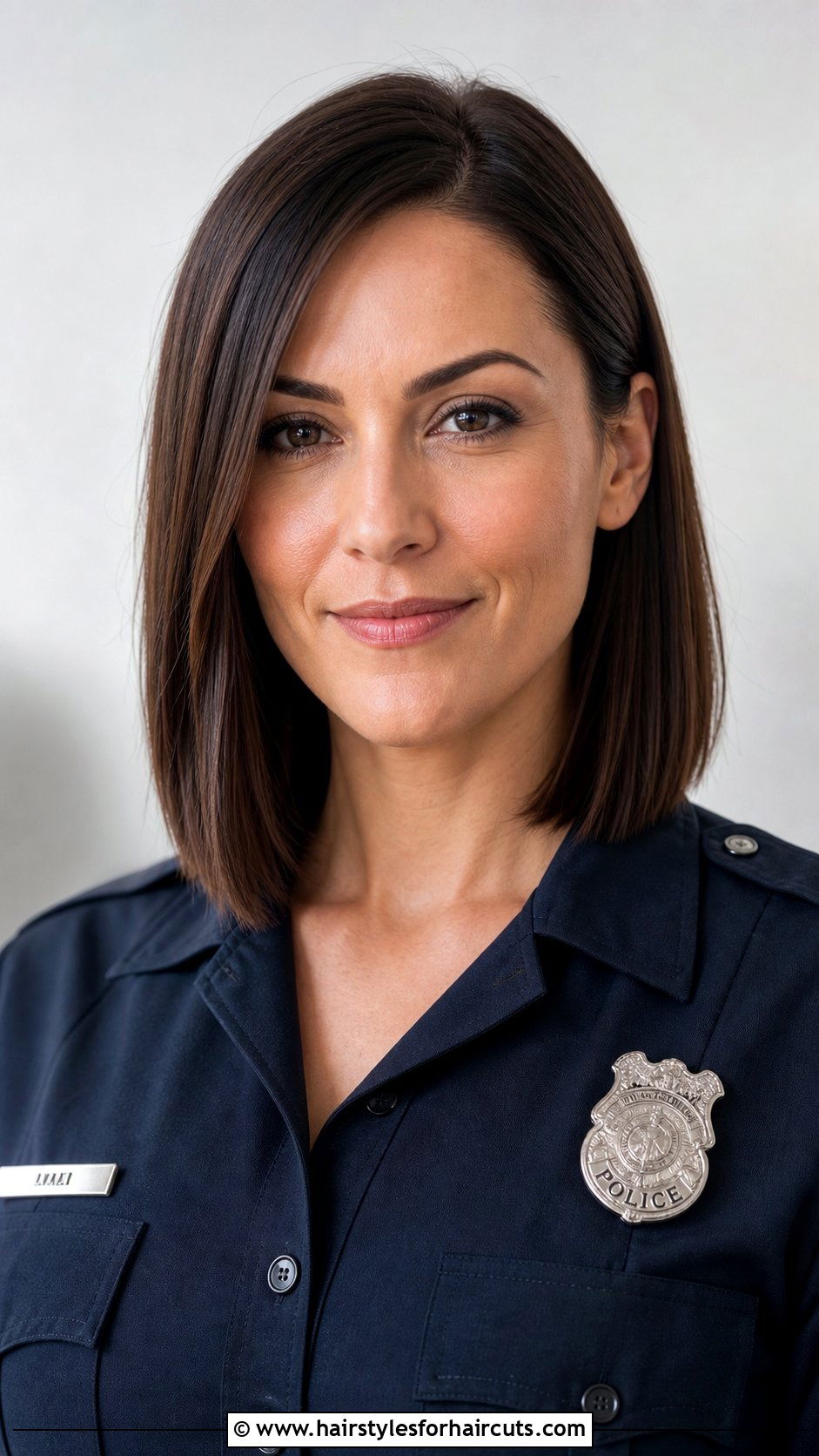 Straight Lob With Side Part - 25 police woman hairstyles - 25 police woman hairstyles