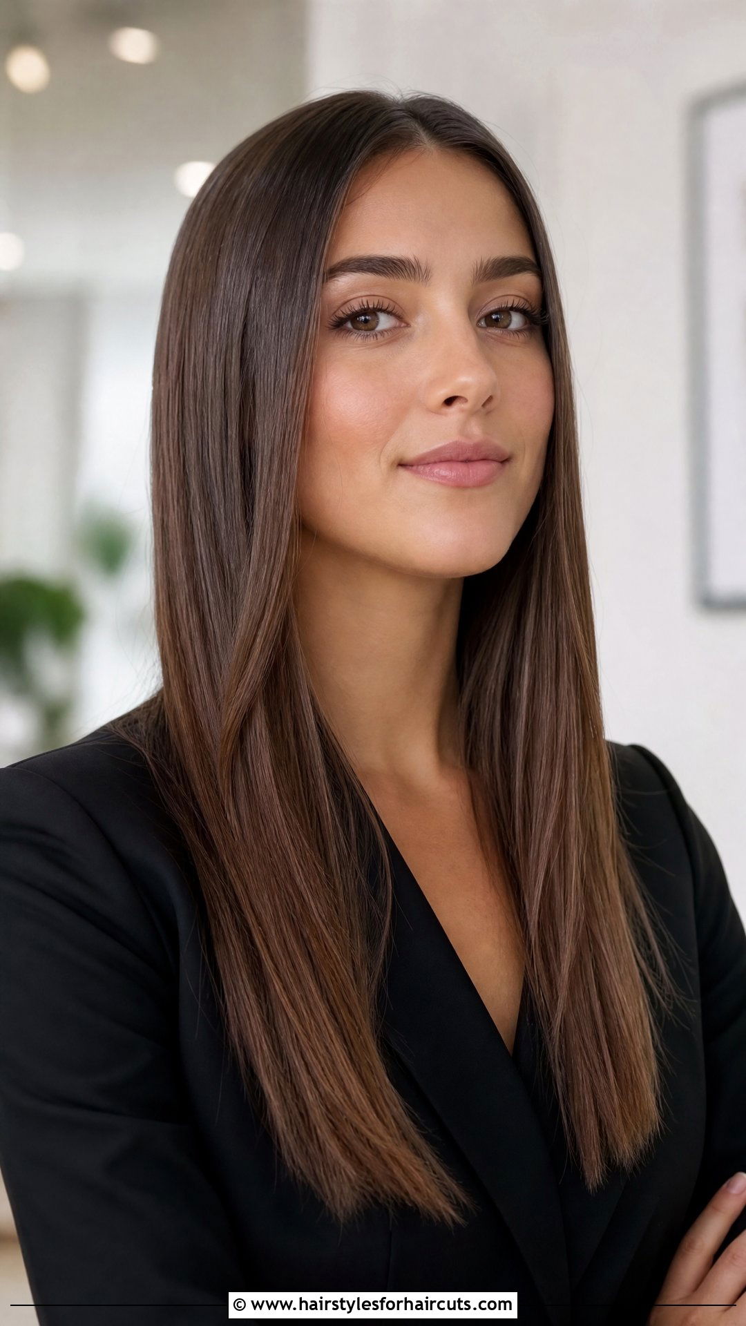 Straight Long Cut - 25 office hairstyles - 25 office hairstyles