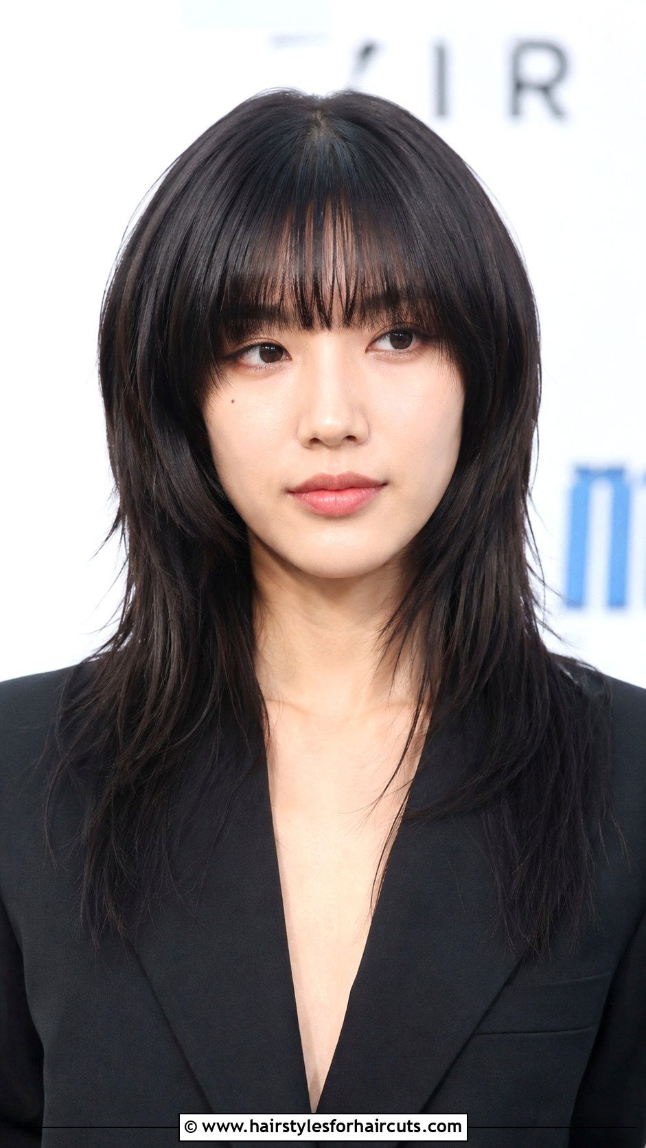 Straight Wolf Cut with Bangs - 25 wolf bang haircuts - 25 wolf bang haircuts