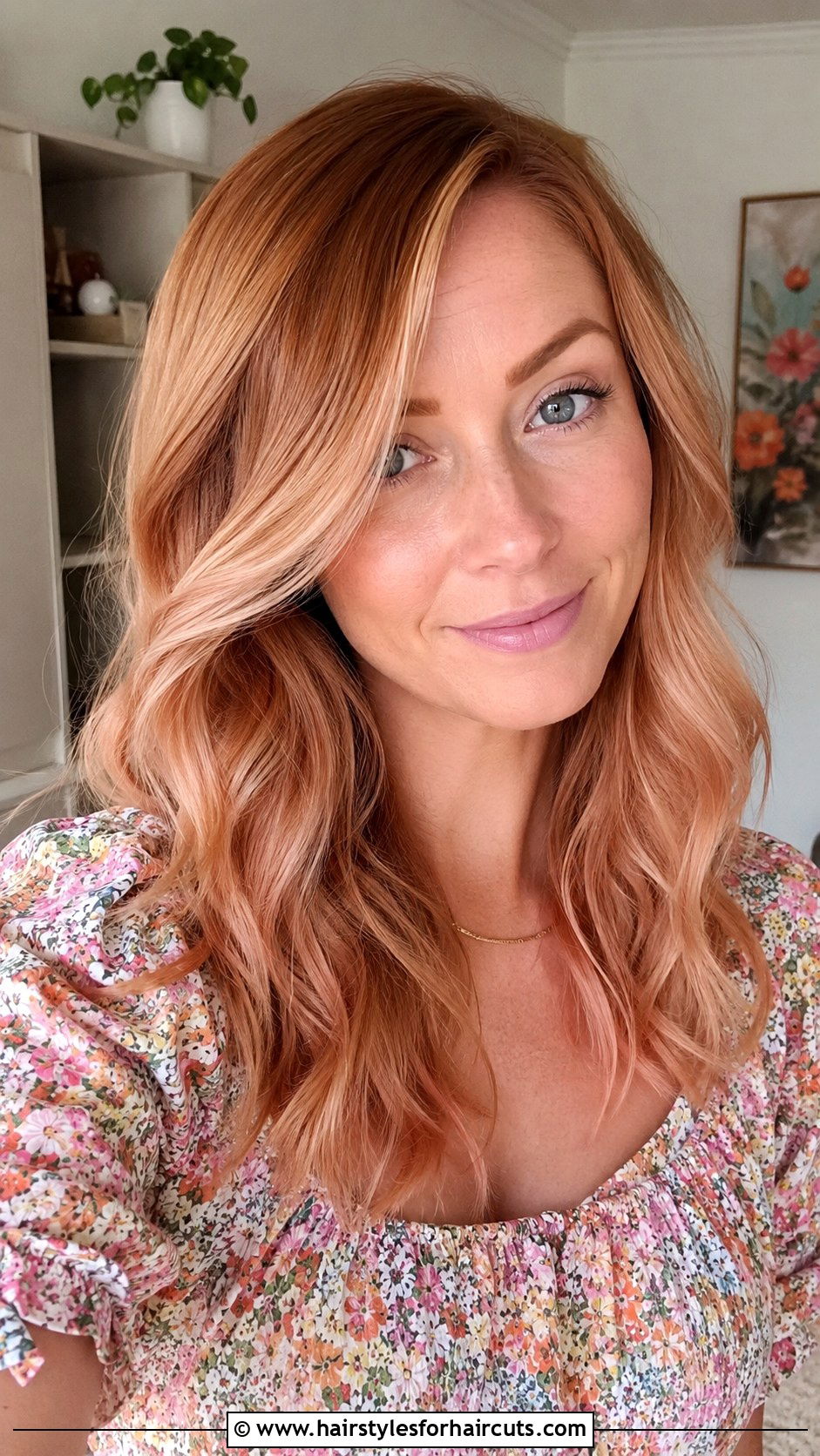 Strawberry Blonde Balayage Side Part Haircut - 25 balayage hairstyles - 25 balayage hairstyles