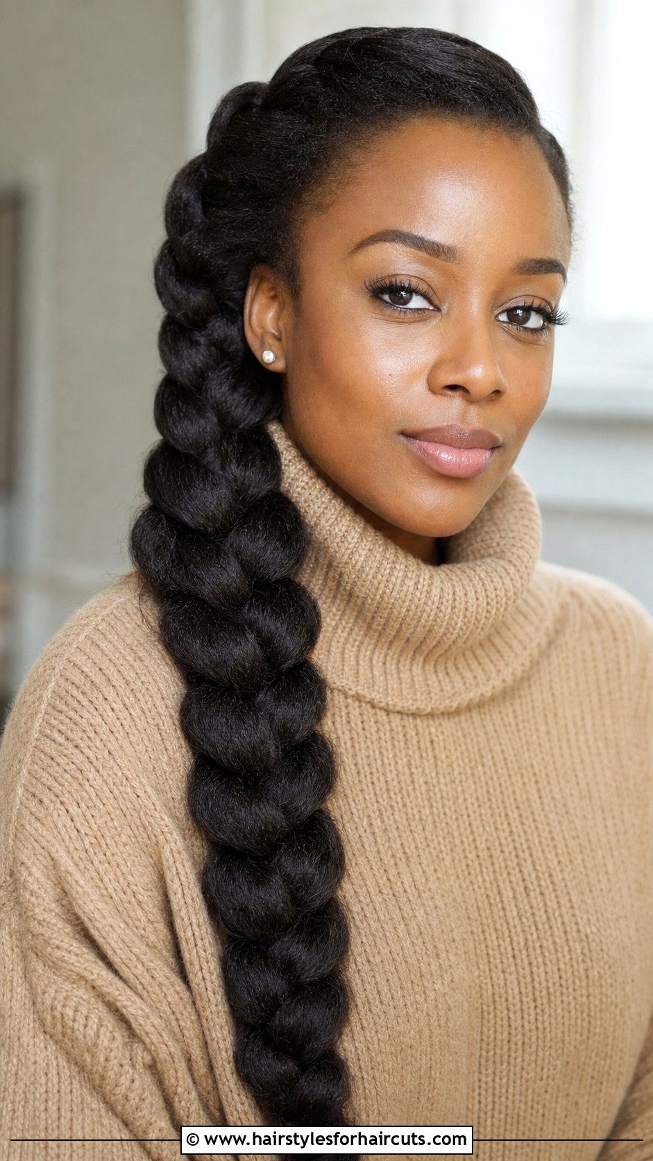 Stretched Single Braid Hairstyle - 25 single braid hairstyles for black hair - 25 single braid hairstyles for black hair