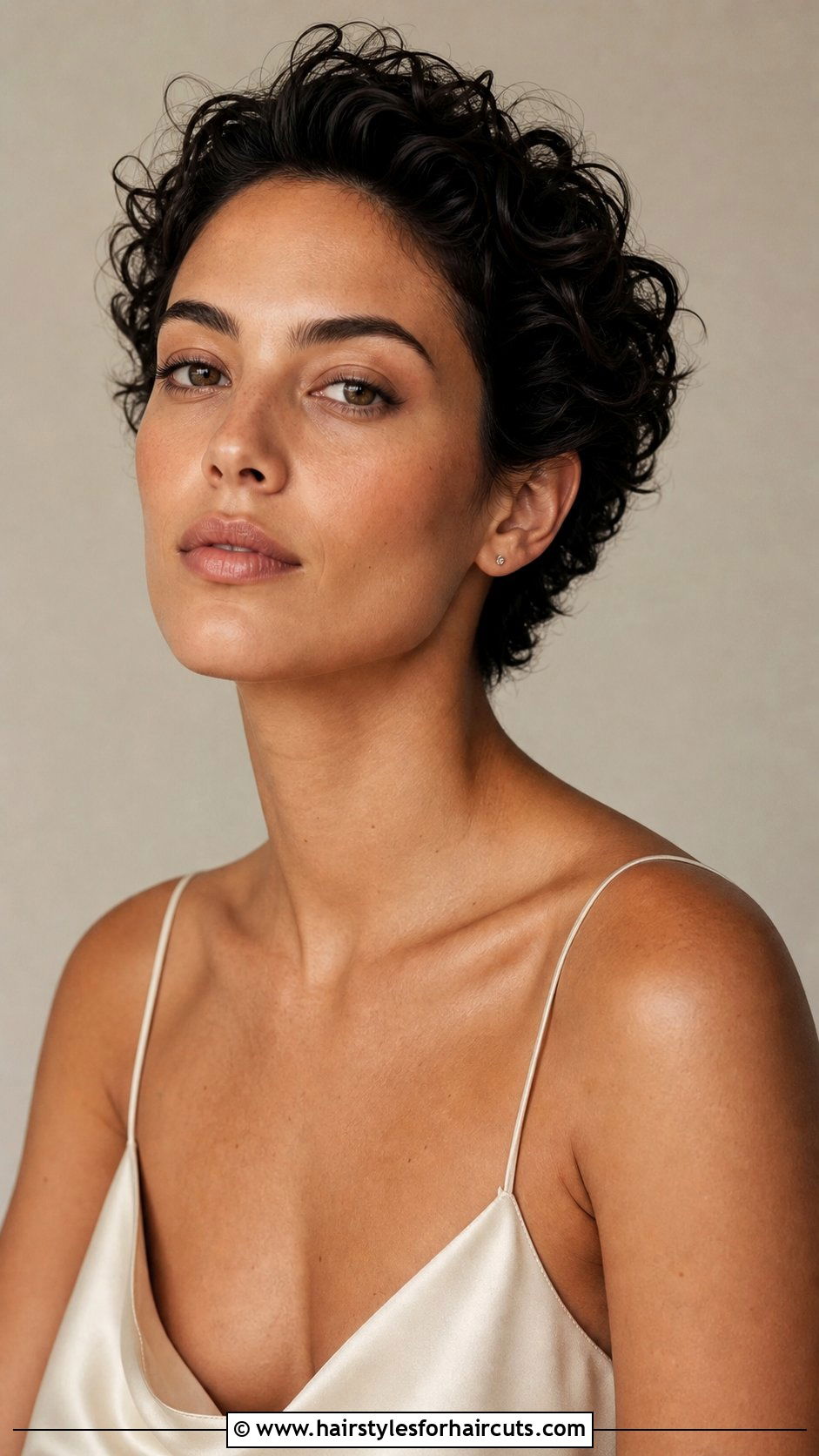 Swept Back Curly Pixie - 25 bridal hairstyles for short curly hair - 25 bridal hairstyles for short curly hair