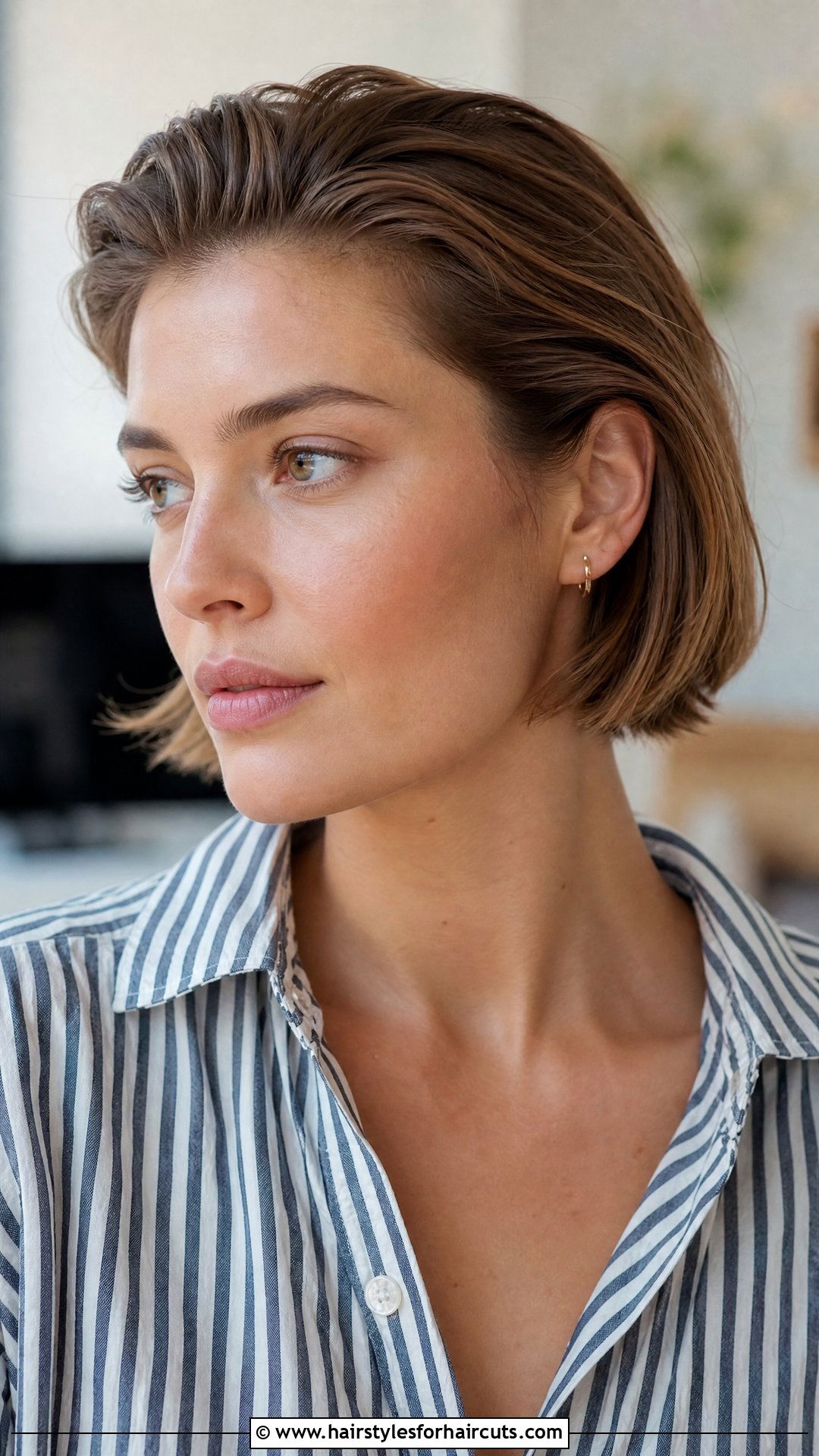 Swept Back French Bob Haircut - 25 haircuts off - 25 haircuts off