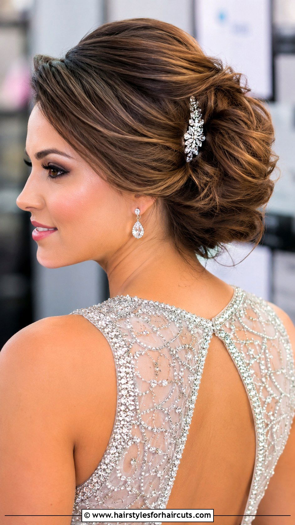Swept Updo With Rhinestone Clip - 25 haircuts clips - 25 haircuts clips