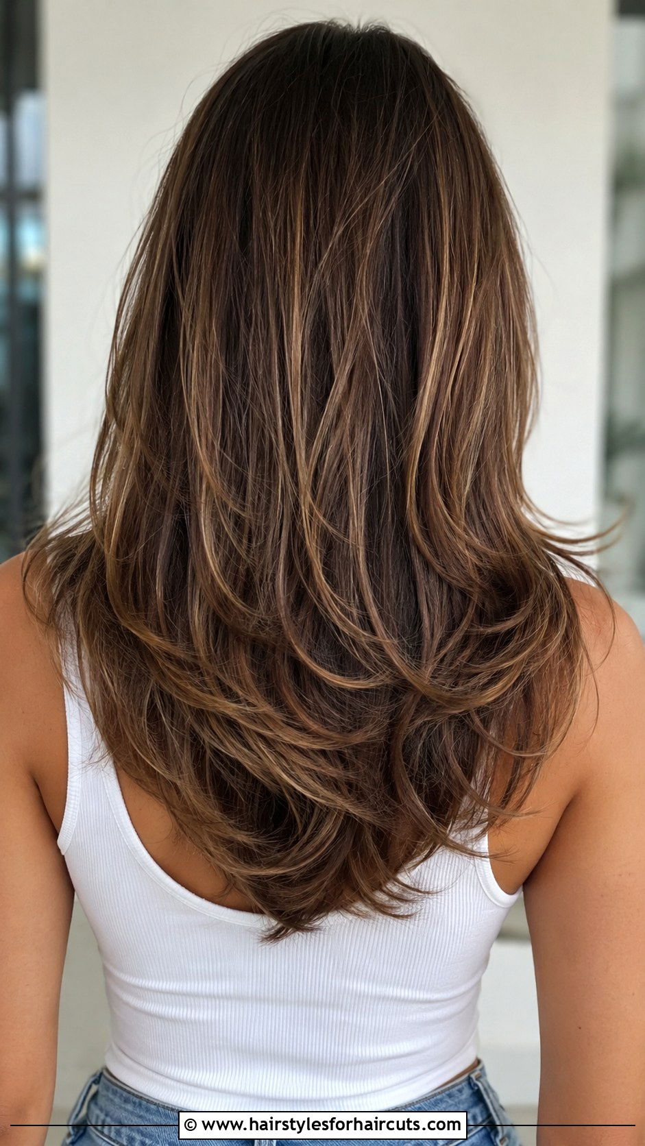 Swishy Layered Back - 25 hair back haircuts - 25 hair back haircuts