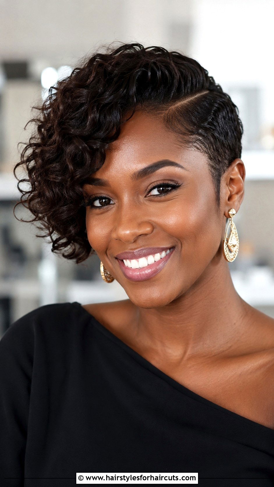TWA With Side Part - 25 short twa hairstyles - 25 short twa hairstyles
