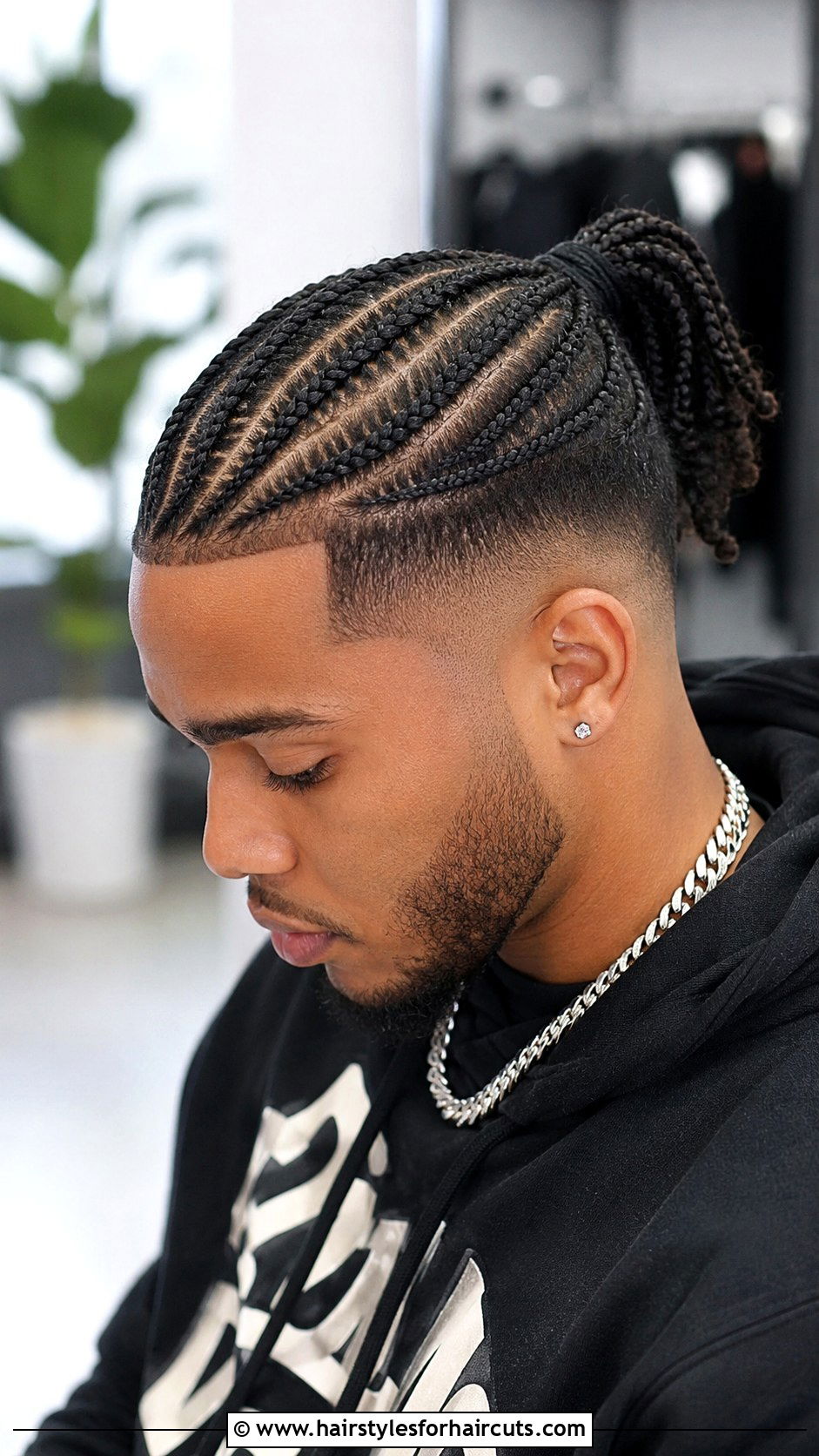 Taper Fade With Cornrows Into Ponytail - 25 bun haircuts ponytail long hair taper fade - 25 bun haircuts ponytail long hair taper fade