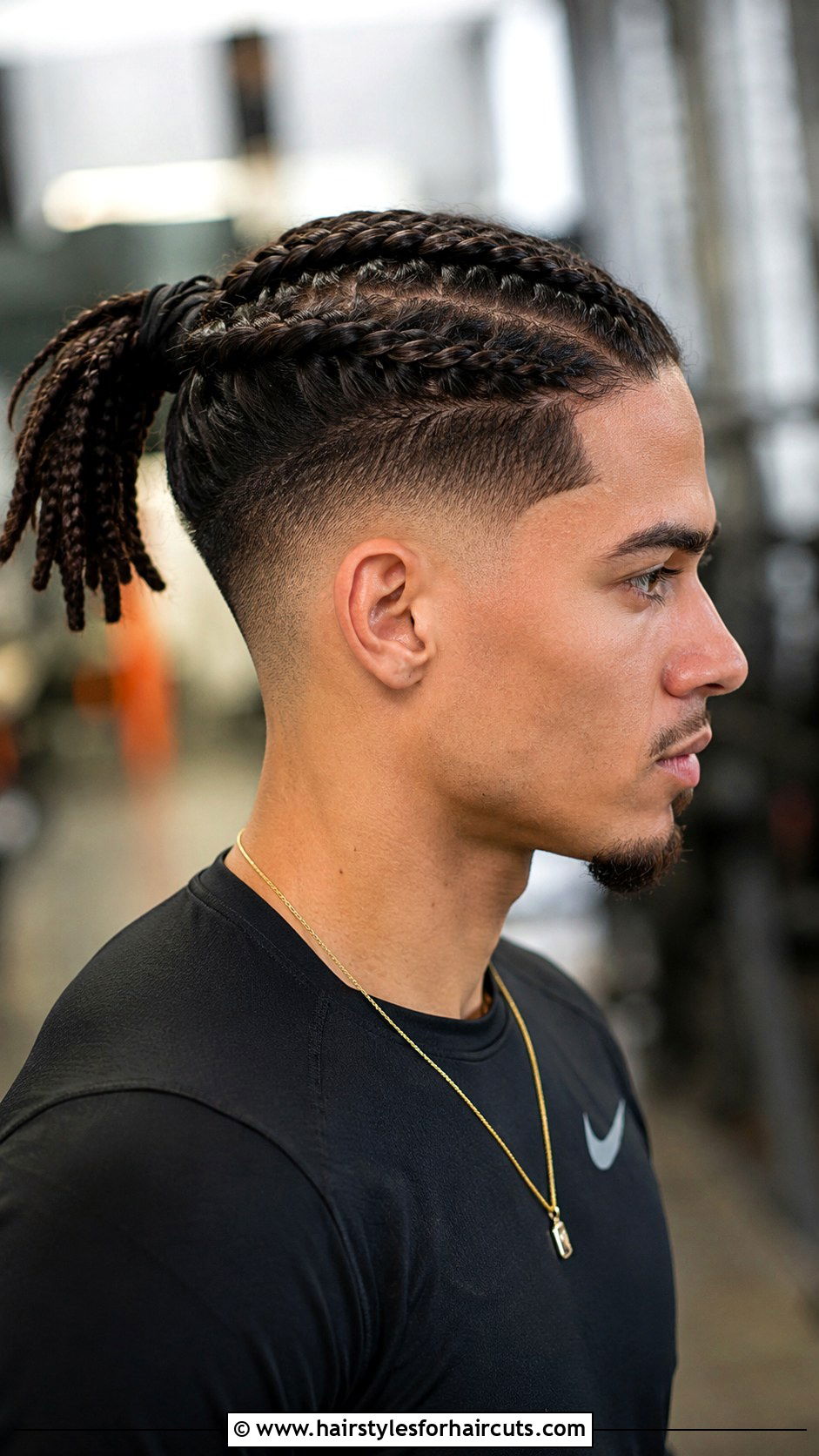 Taper Fade With French Braid Ponytail - 25 bun haircuts ponytail long hair taper fade - 25 bun haircuts ponytail long hair taper fade