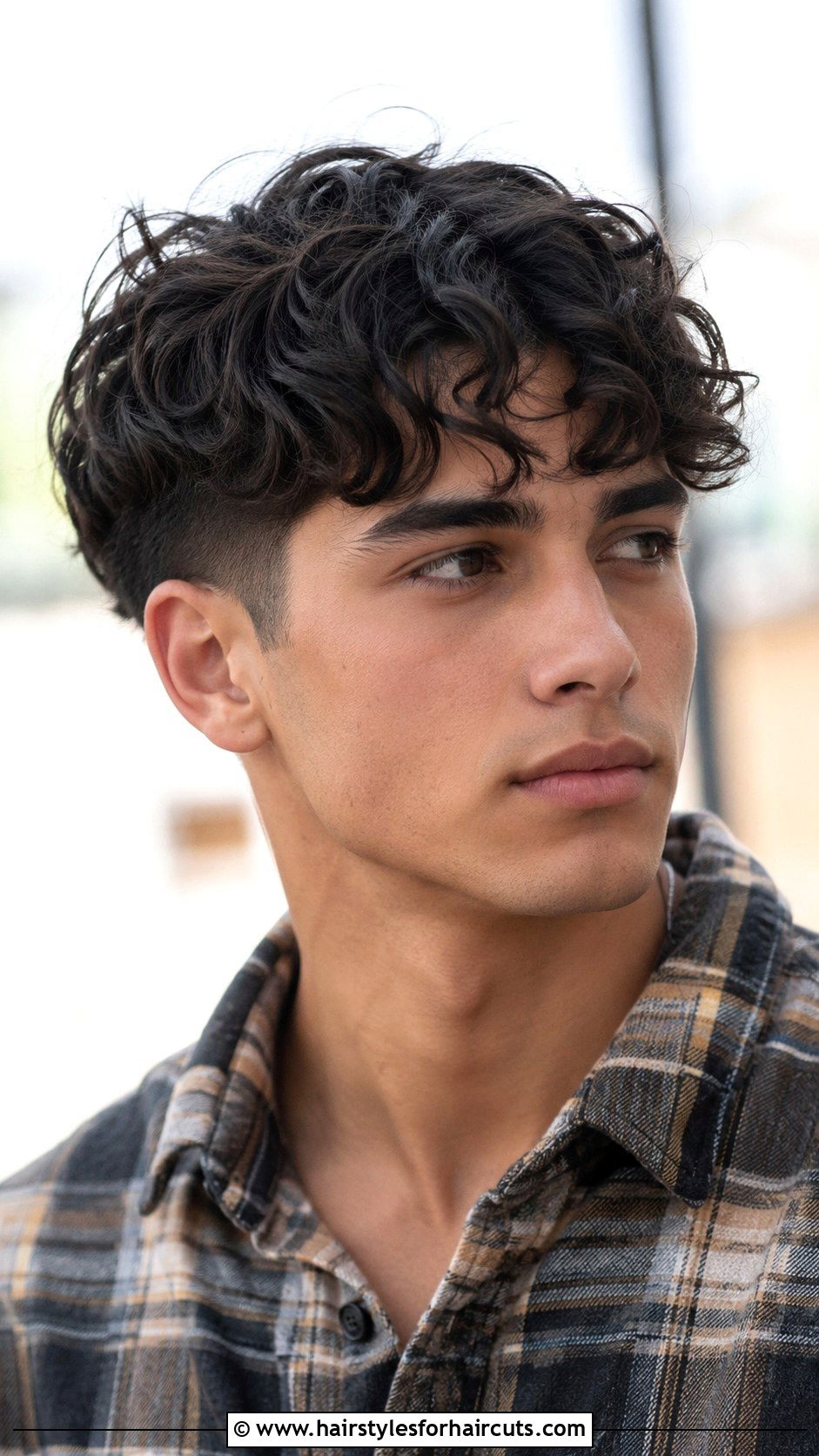 Taper Fade With Loose Curly Bangs - 25 side fade haircuts curly hair - 25 side fade haircuts curly hair