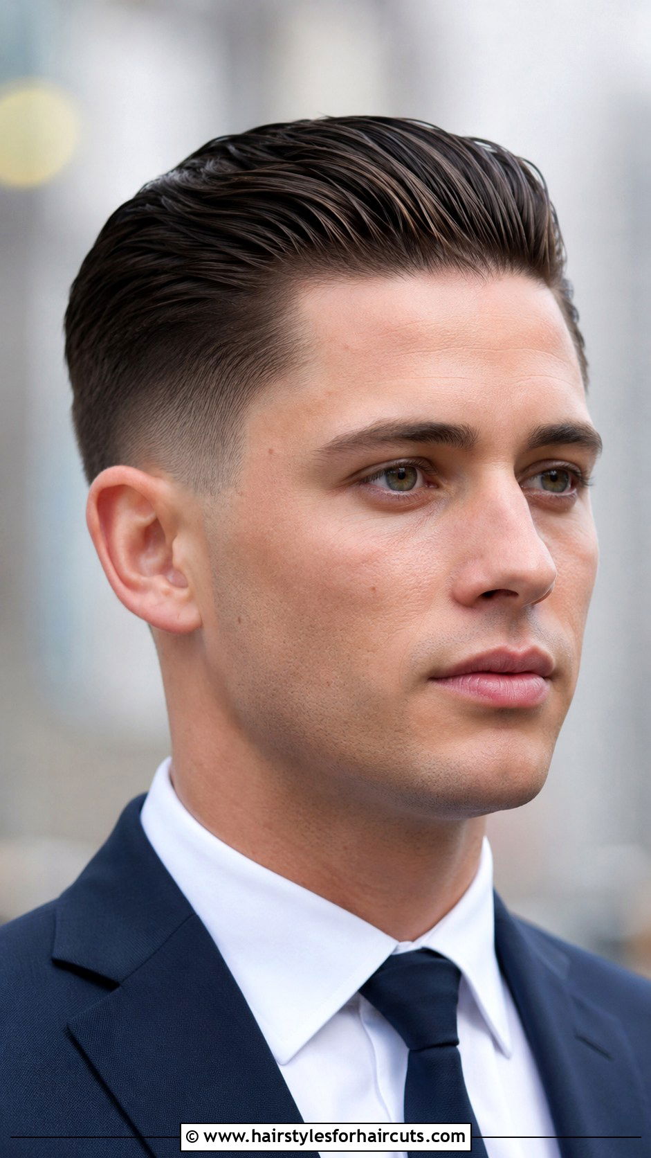 Taper Fade With Slick Back - 25 fade haircuts with hair on top - 25 fade haircuts with hair on top