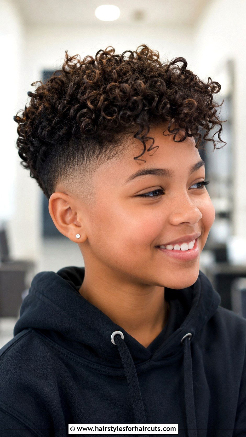 Tapered Curly Haircut - 25 haircuts for school - 25 haircuts for school
