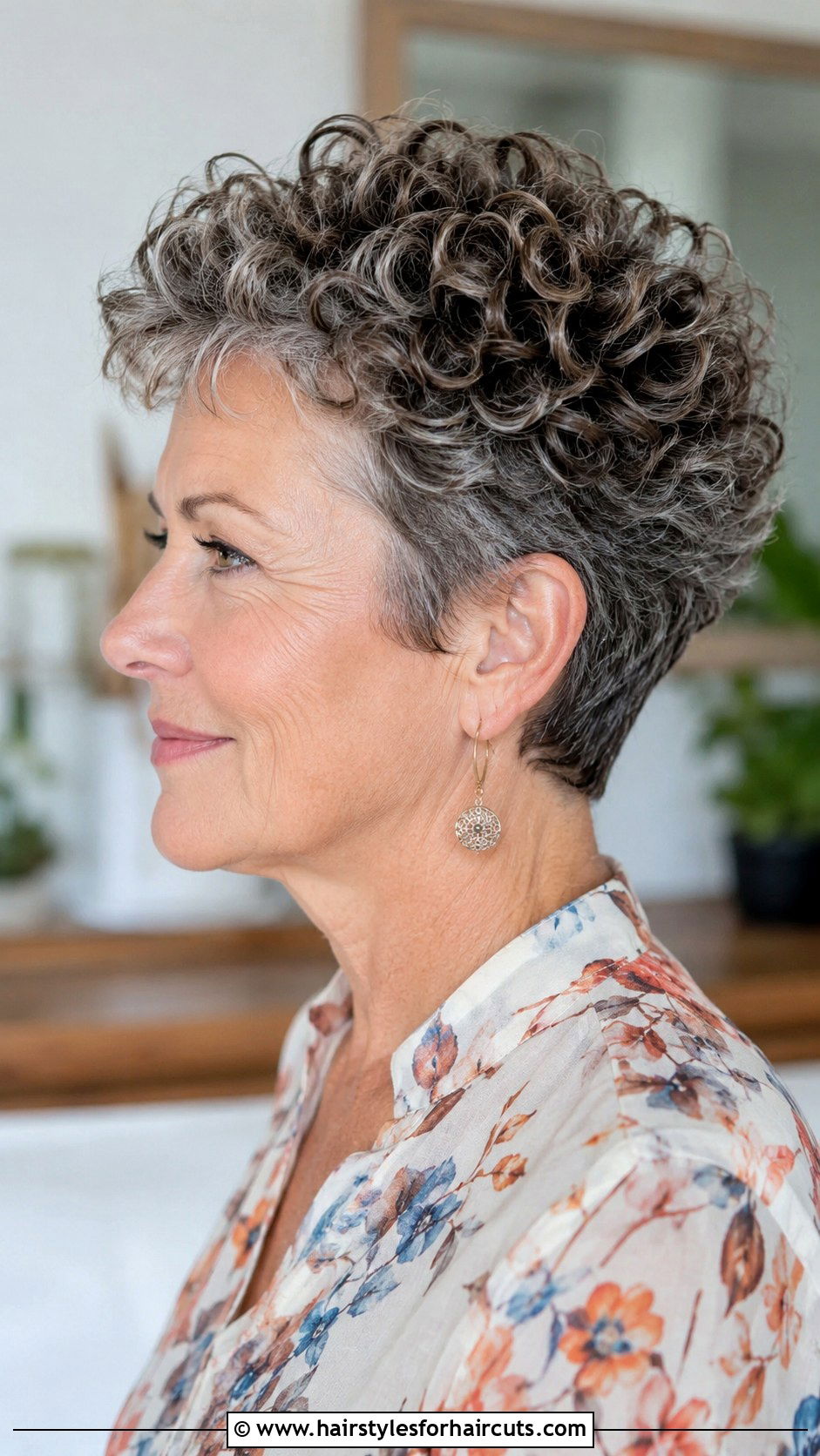Tapered Curly Pixie - 25 haircuts for curly hair women over 50 - 25 haircuts for curly hair women over 50