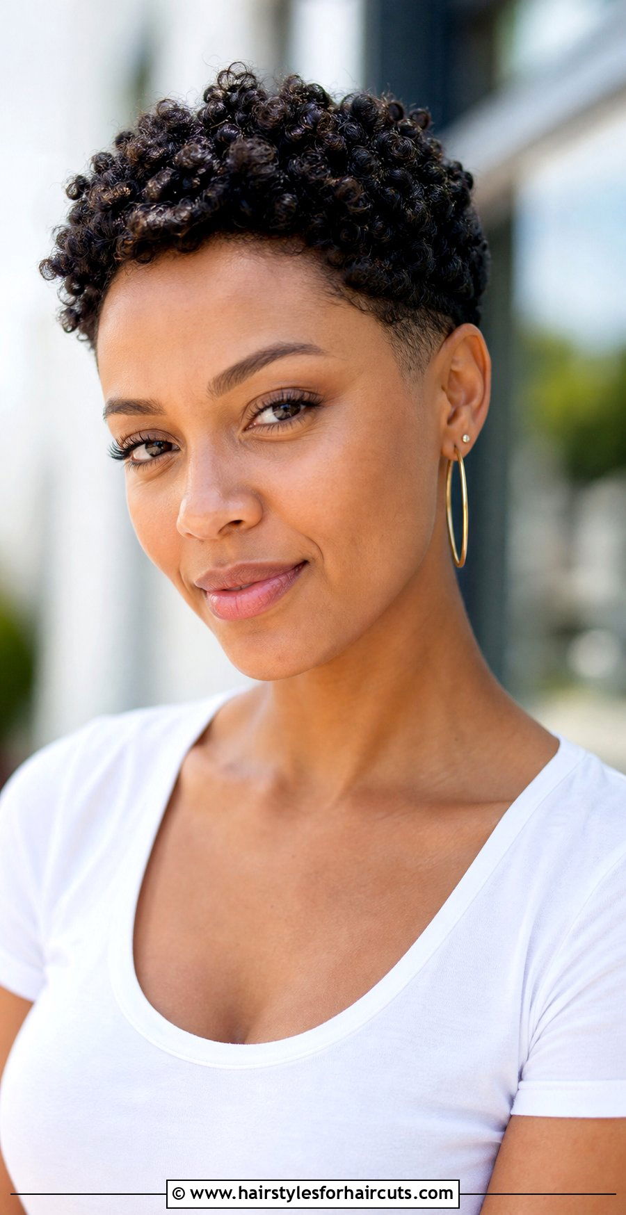 Tapered Curly TWA - 25 hairstyles for black women with curly hair - 25 hairstyles for black women with curly hair