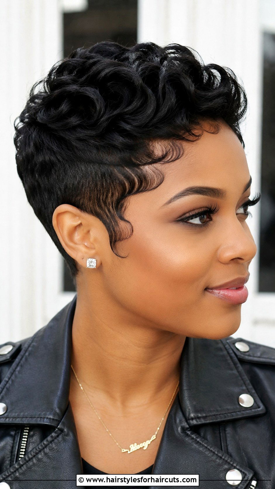 Tapered Cut With Swirled Baby Hairs - 25 y2k hairstyles for short hair black girl - 25 y2k hairstyles for short hair black girl