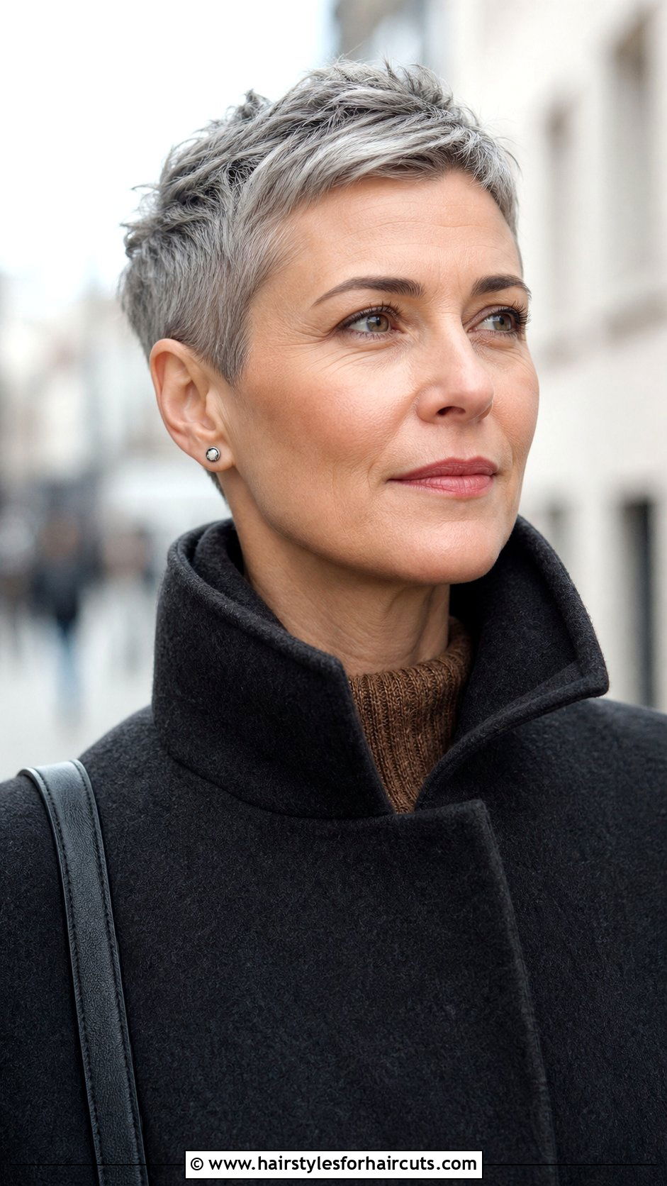 Tapered Gray Pixie - 25 gray hairstyles for women over 60 - 25 gray hairstyles for women over 60