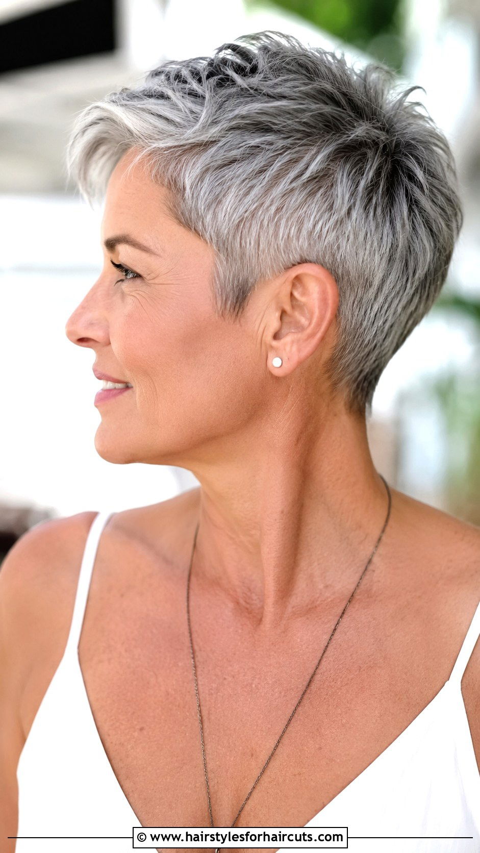 Tapered Grey Pixie - 25 going grey hairstyles - 25 going grey hairstyles
