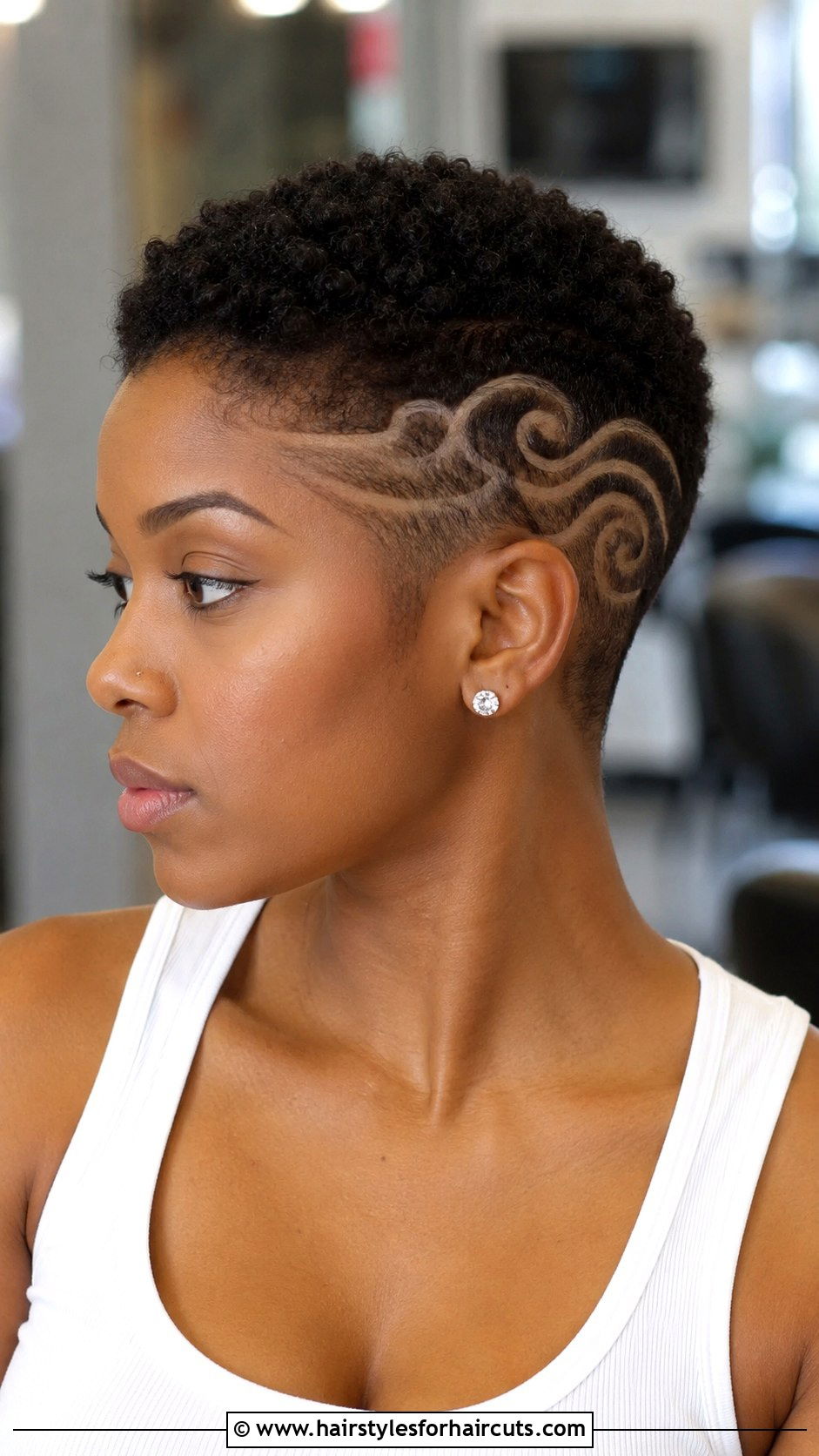 Tapered TWA With Designs - 25 black hairstyles for growing out short hair - 25 black hairstyles for growing out short hair
