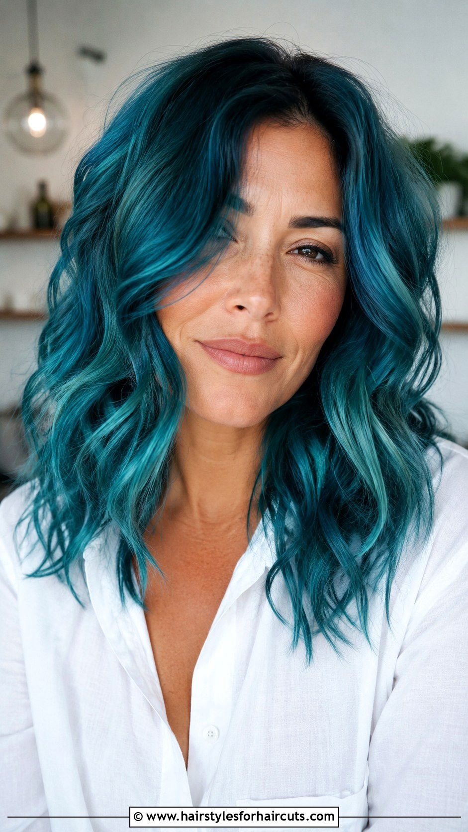 Teal Blue Waves - 25 blue hairstyles - 25 blue hairstyles