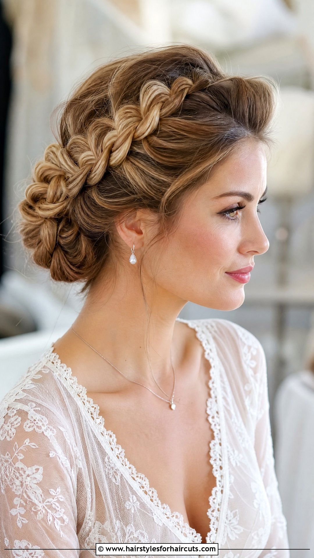 Teased Braided Crown Updo - 25 tease hairstyles - 25 tease hairstyles
