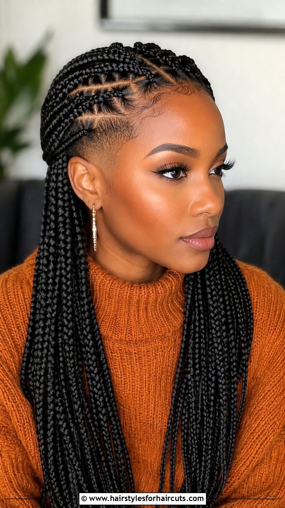 Temp Fade With Box Braids - 25 fade african ladies haircuts - 25 fade african ladies haircuts