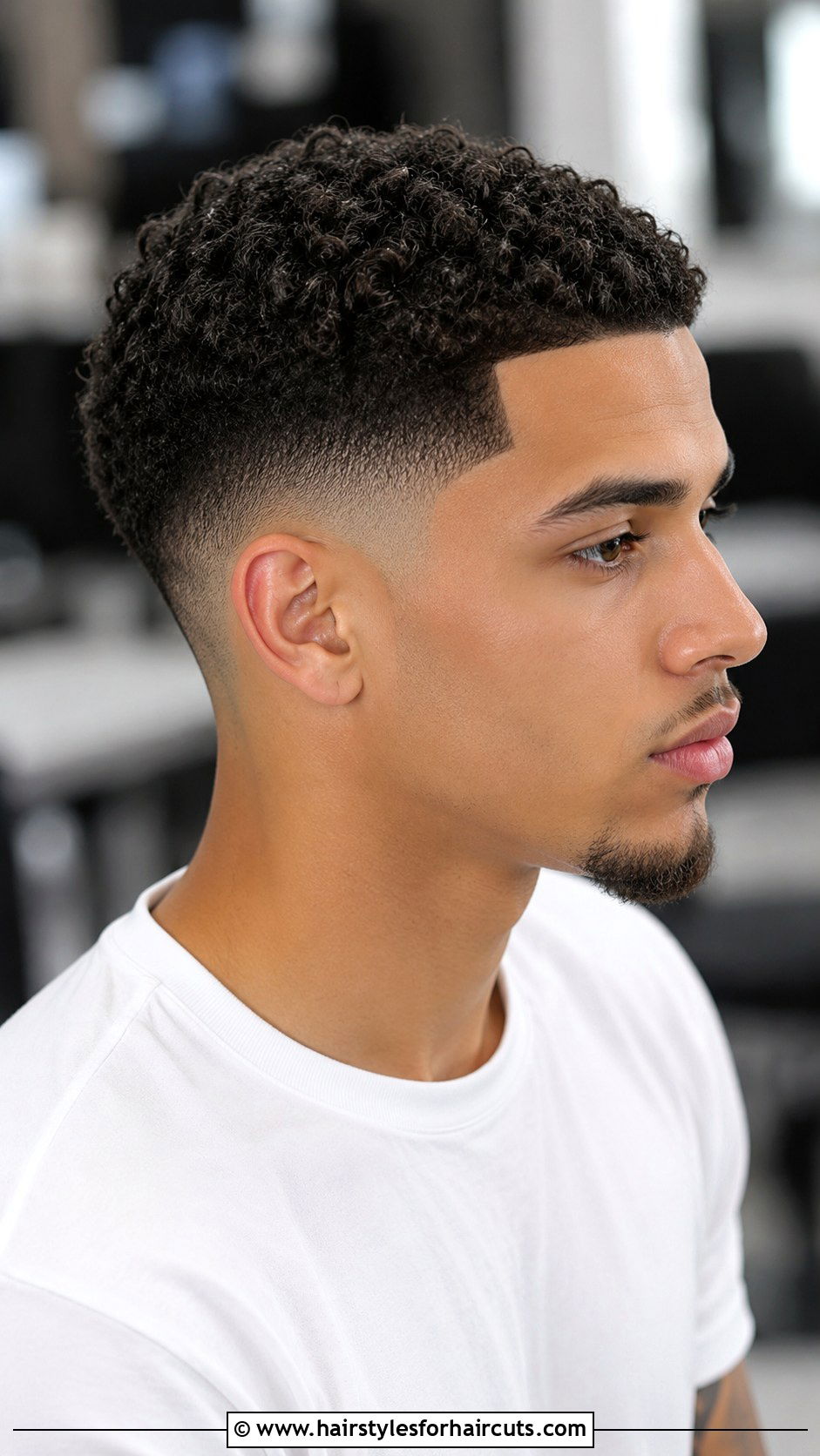 Temp Fade With Short Curly Top - 25 fade haircuts with curly hair - 25 fade haircuts with curly hair
