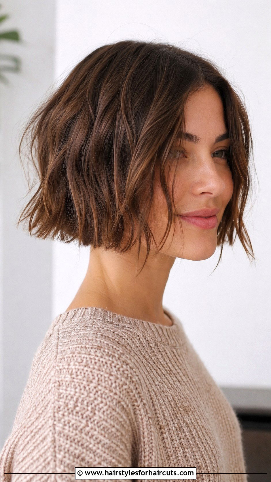 Textured Bob After 4 Inch Cut - 25 4 inches of haircuts off - 25 4 inches of haircuts off
