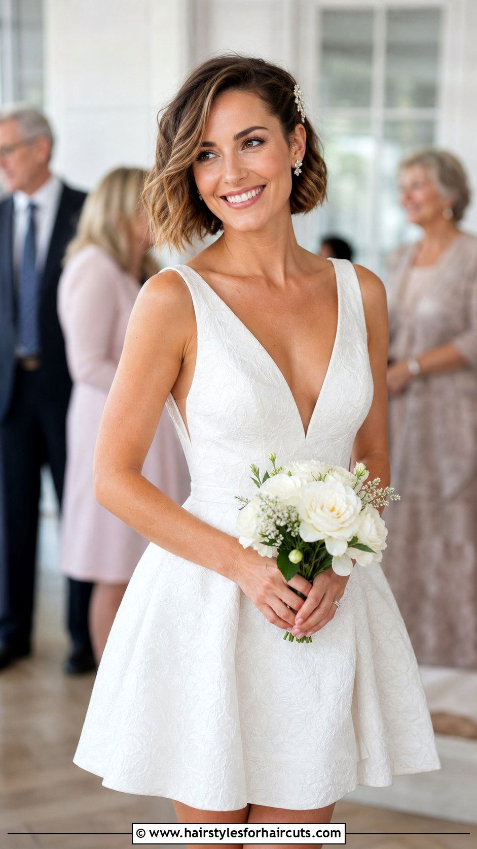 Textured Bob Wedding Hairstyle - 25 wedding hairstyles for thin hair - 25 wedding hairstyles for thin hair