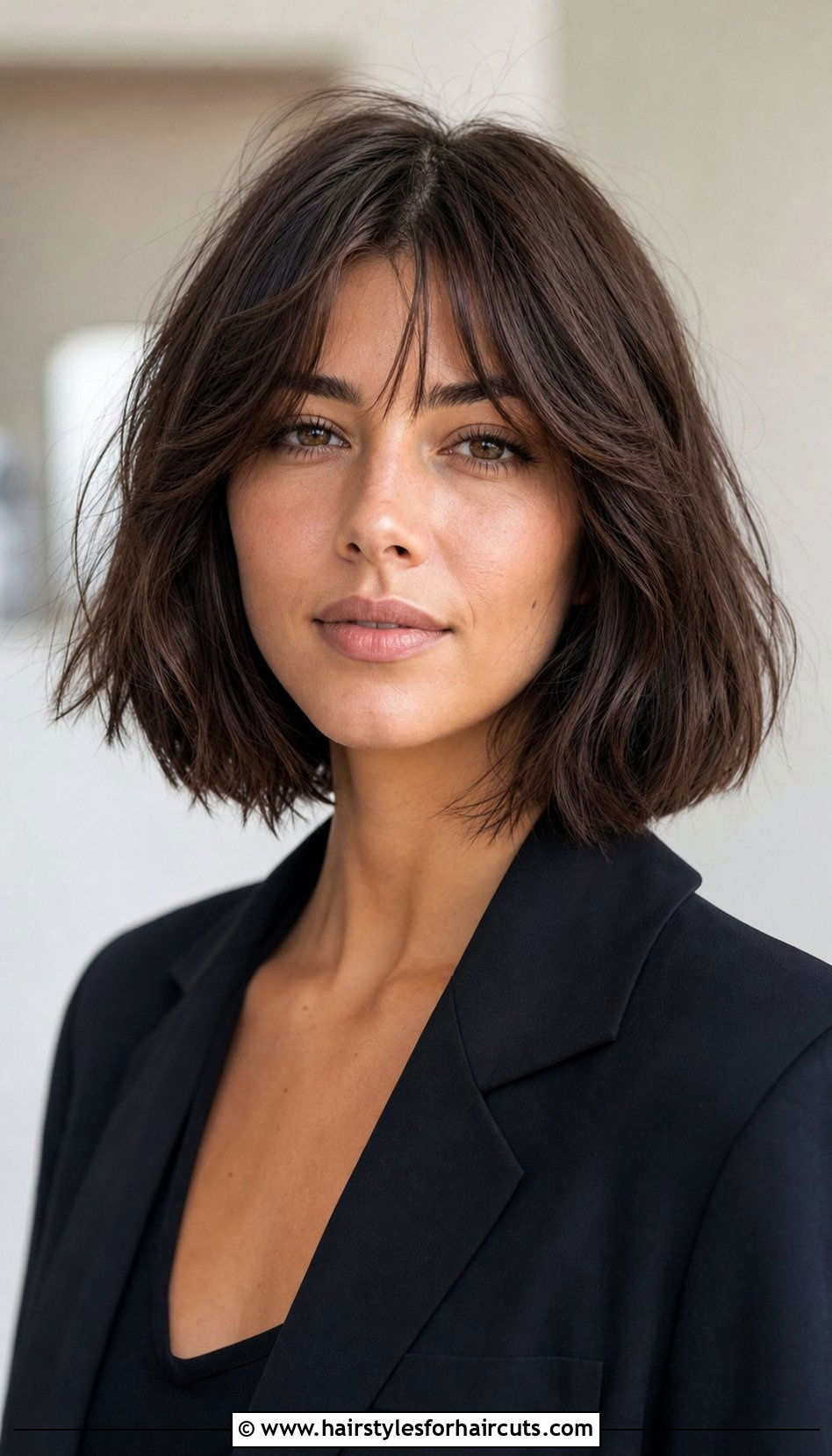Textured Bob With Curtain Bangs - 25 cute haircuts with curtain bangs - 25 cute haircuts with curtain bangs