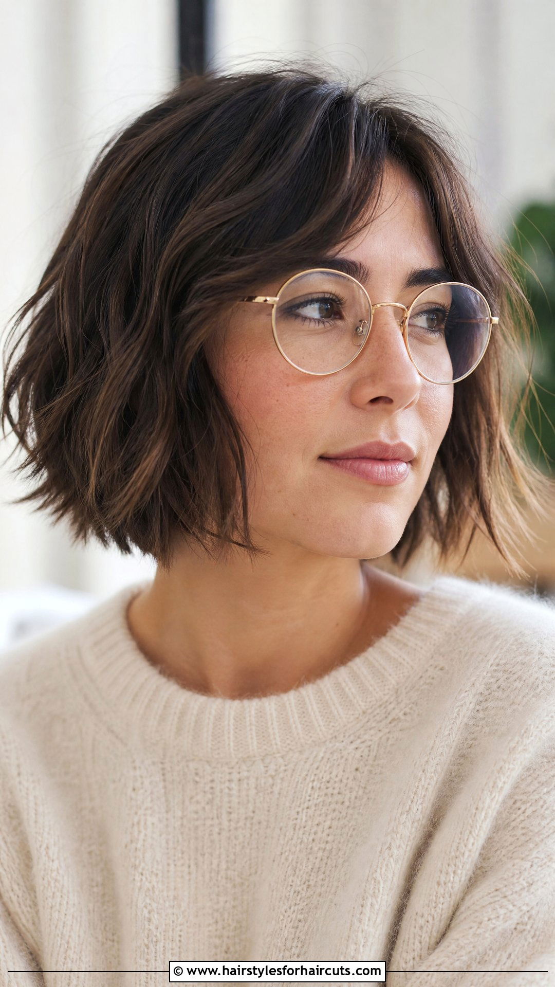 Textured Bob With Glasses - 25 short hairstyles for women with glasses - 25 short hairstyles for women with glasses
