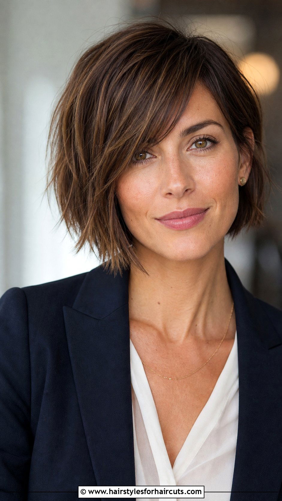 Textured Bob With Side Swept Bangs - 25 mug haircuts - 25 mug haircuts