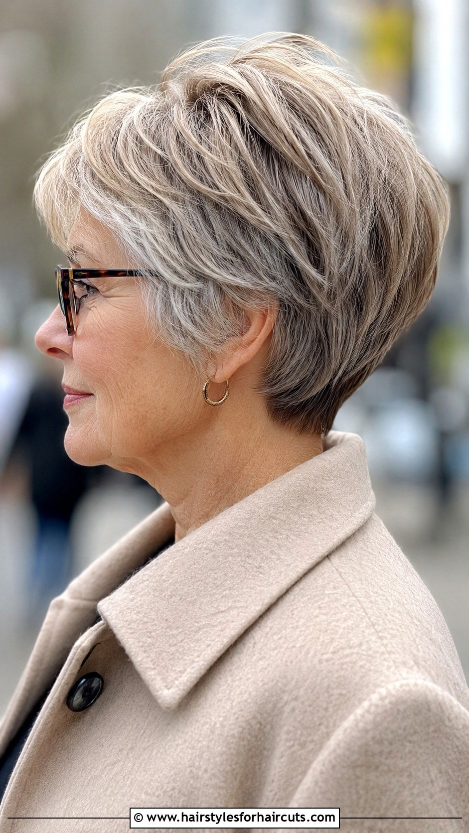 Textured Crop Haircut - 25 haircuts for women over 60 with glasses - 25 haircuts for women over 60 with glasses