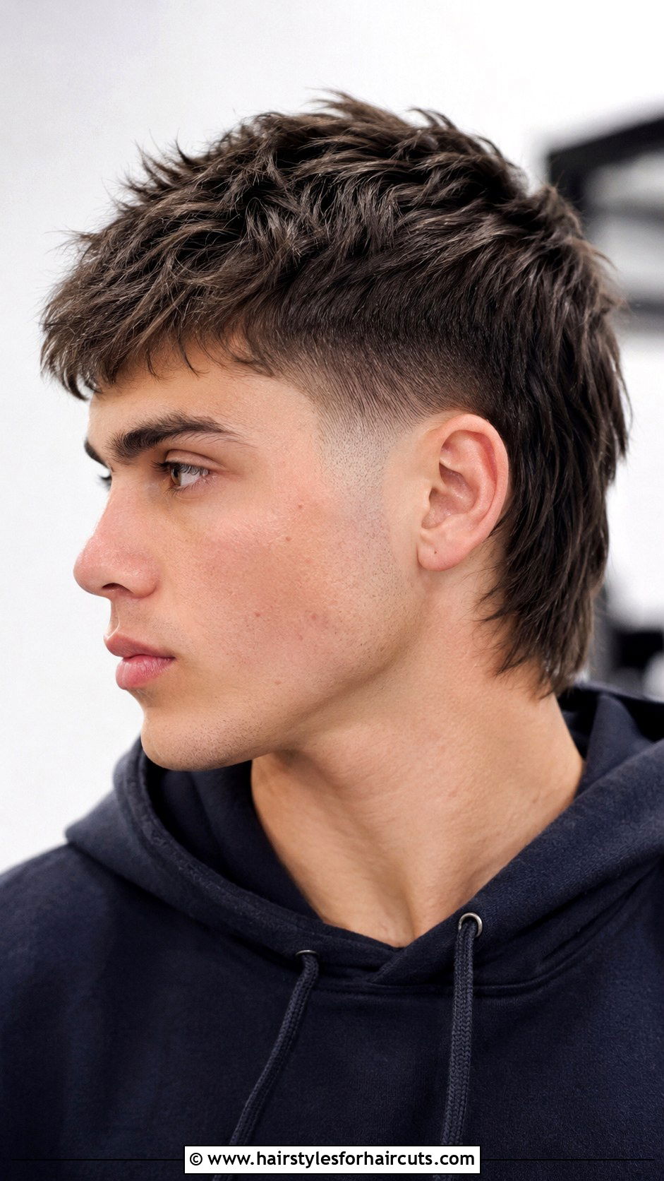 Textured Crop Mullet Fade Straight Hair - 25 mullet fade haircuts straight hair - 25 mullet fade haircuts straight hair
