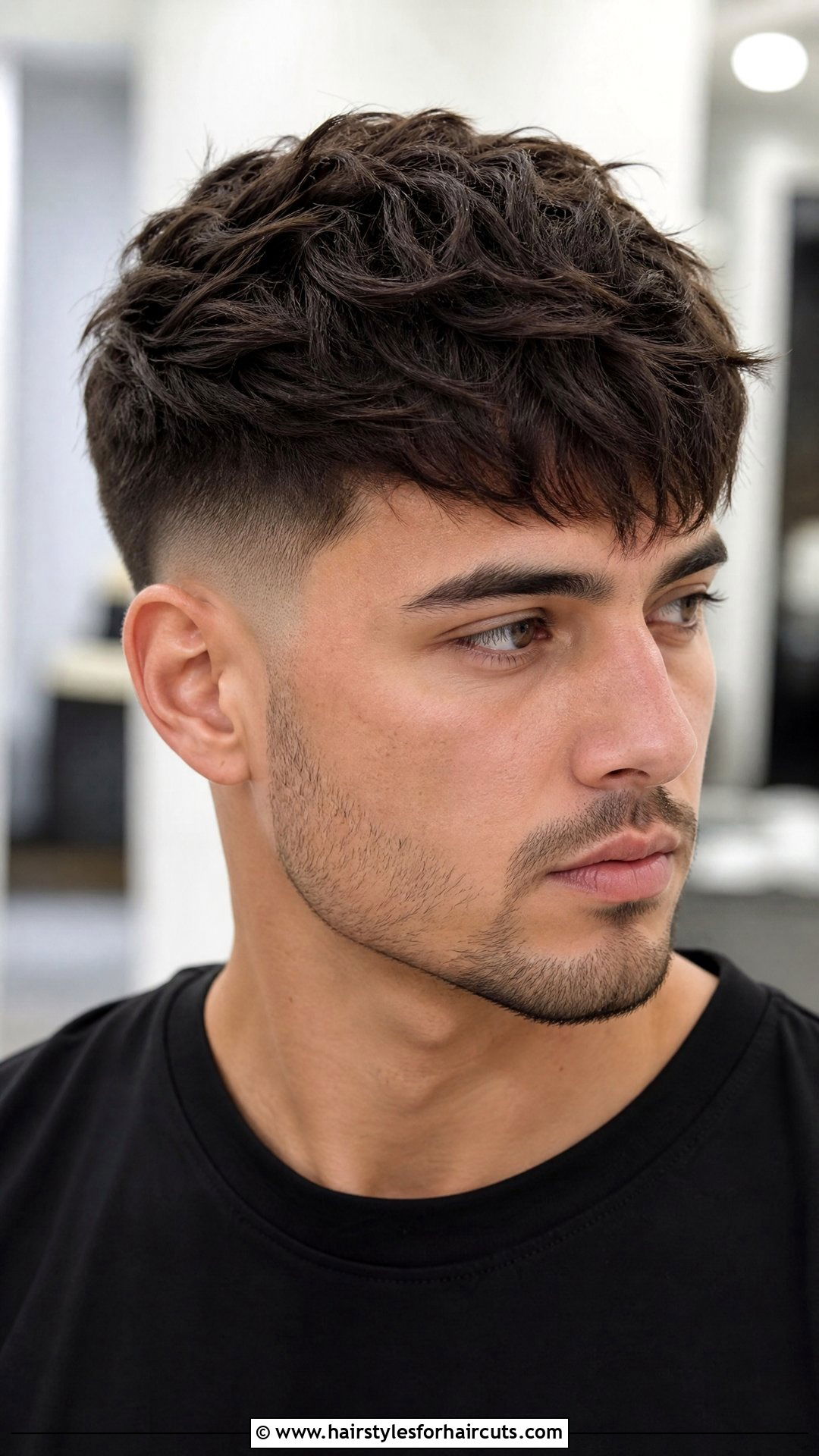 Textured Crop Wavy Fade - 25 wavy hair fade haircuts - 25 wavy hair fade haircuts