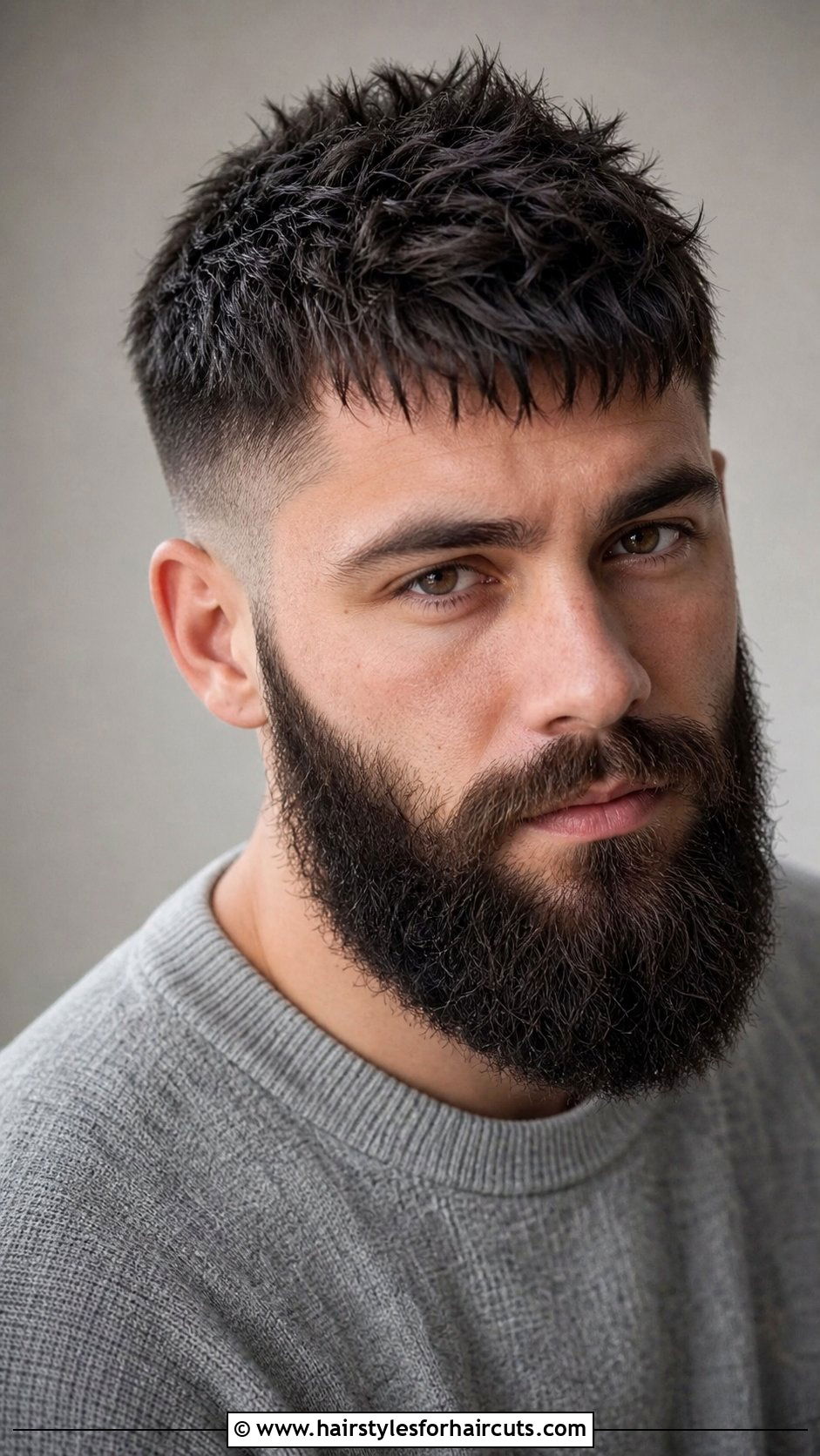 Textured Crop With Long Beard - 25 long beard short hairstyles - 25 long beard short hairstyles