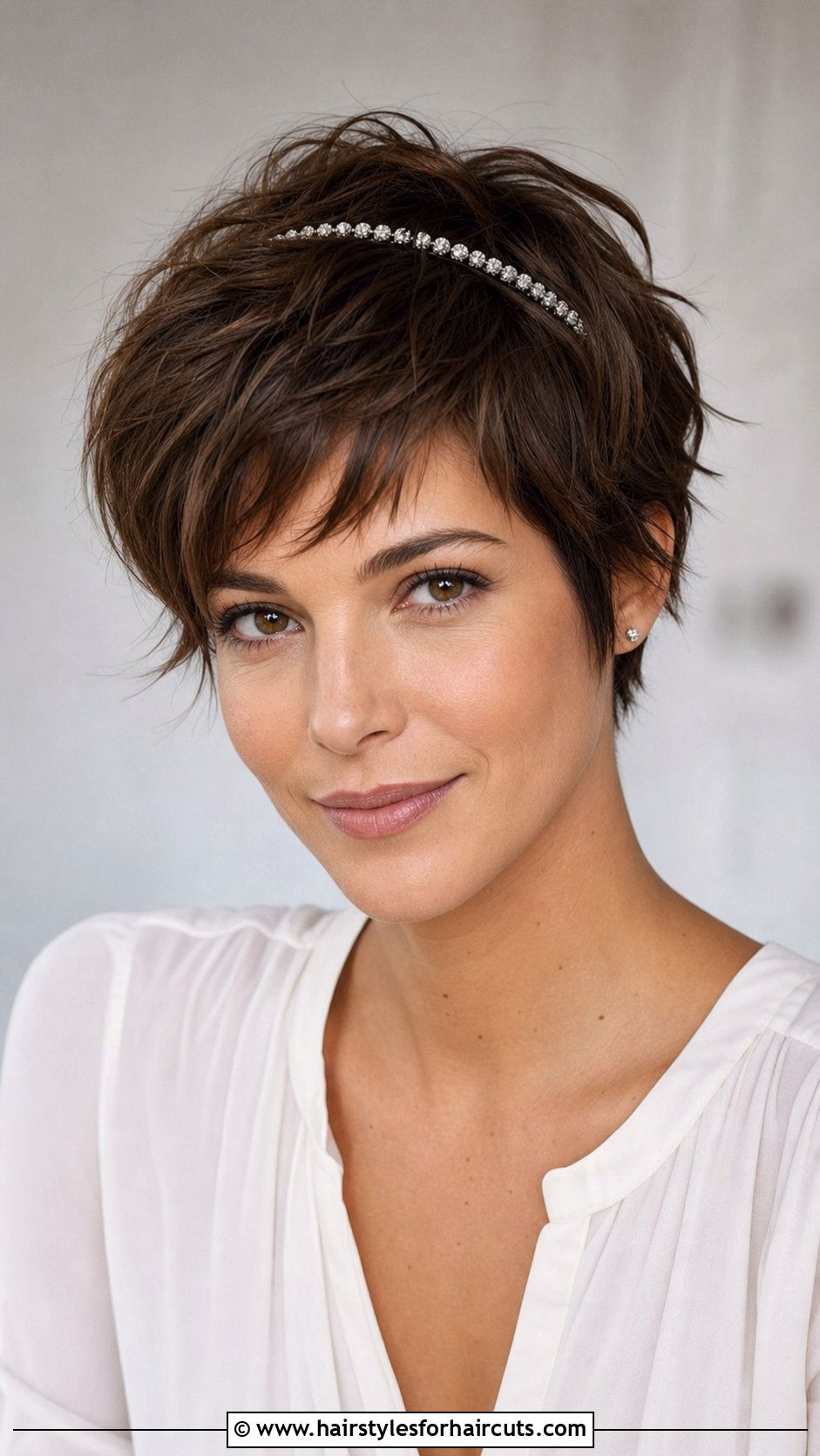 Textured Crop With Tiara - 25 tiara hairstyles for short hair - 25 tiara hairstyles for short hair