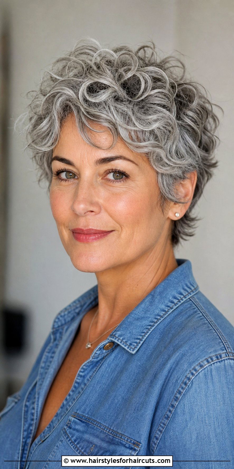 Textured Curly Pixie - 25 hairstyles for curly gray hair over 60 - 25 hairstyles for curly gray hair over 60