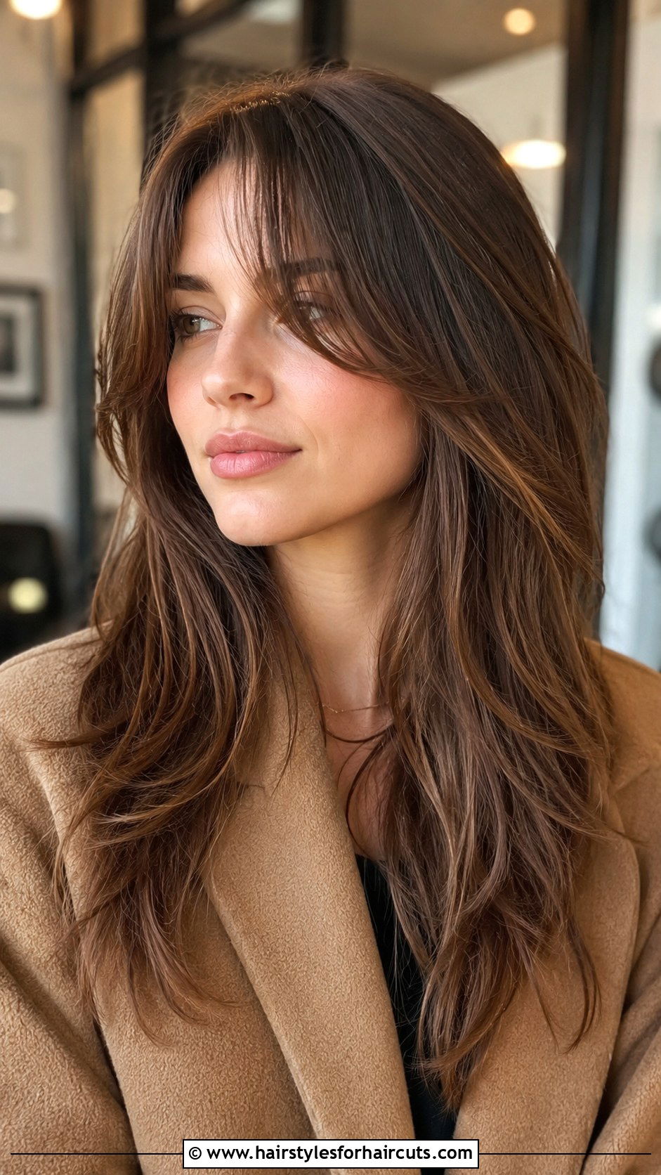 Textured Curtain Bangs Long Hair - 25 mongolian hairstyles - 25 mongolian hairstyles