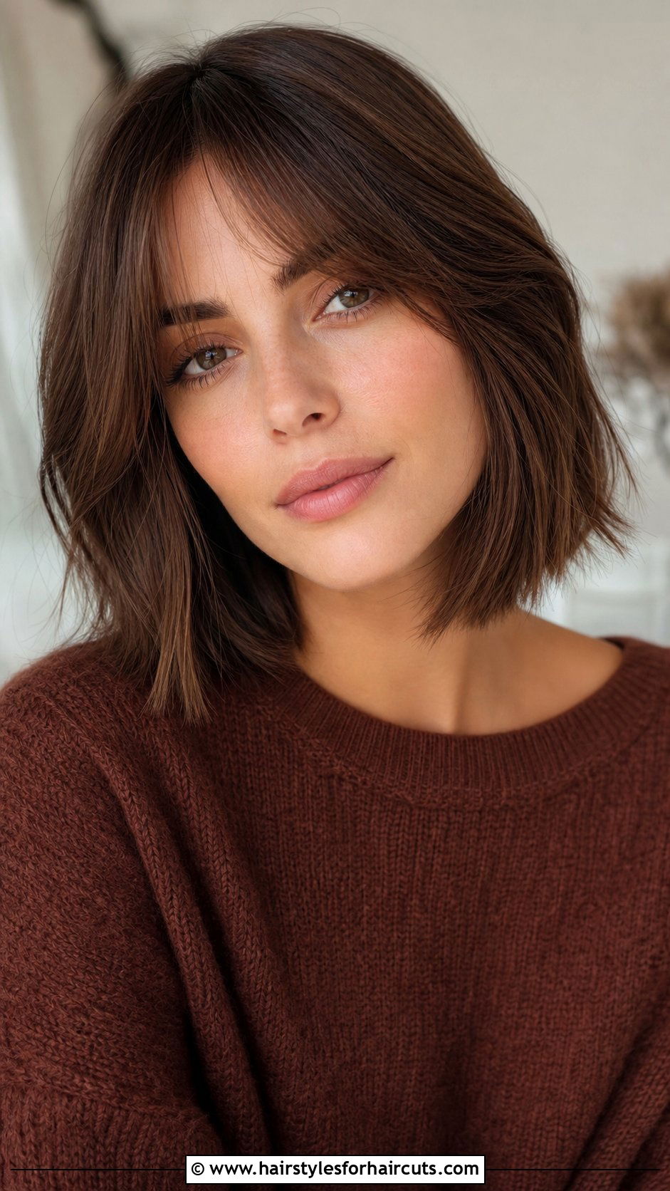 Textured Curtain Fringe Bob - 25 textured fringe haircuts straight hair - 25 textured fringe haircuts straight hair