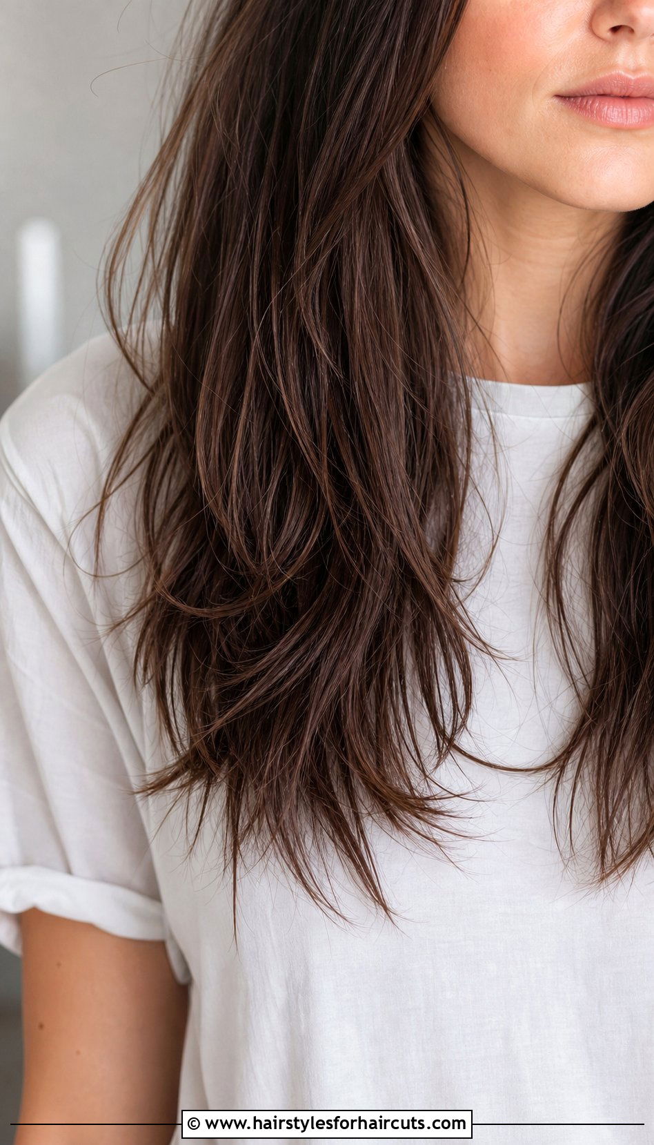 Textured Ends On Long Brunette Hair - 25 cute hairstyles for brunettes with long hair - 25 cute hairstyles for brunettes with long hair