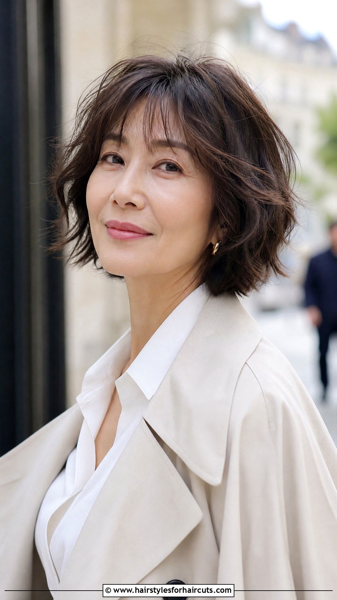 Textured French Bob - 25 grey hair hairstyles for older asian woman - 25 grey hair hairstyles for older asian woman