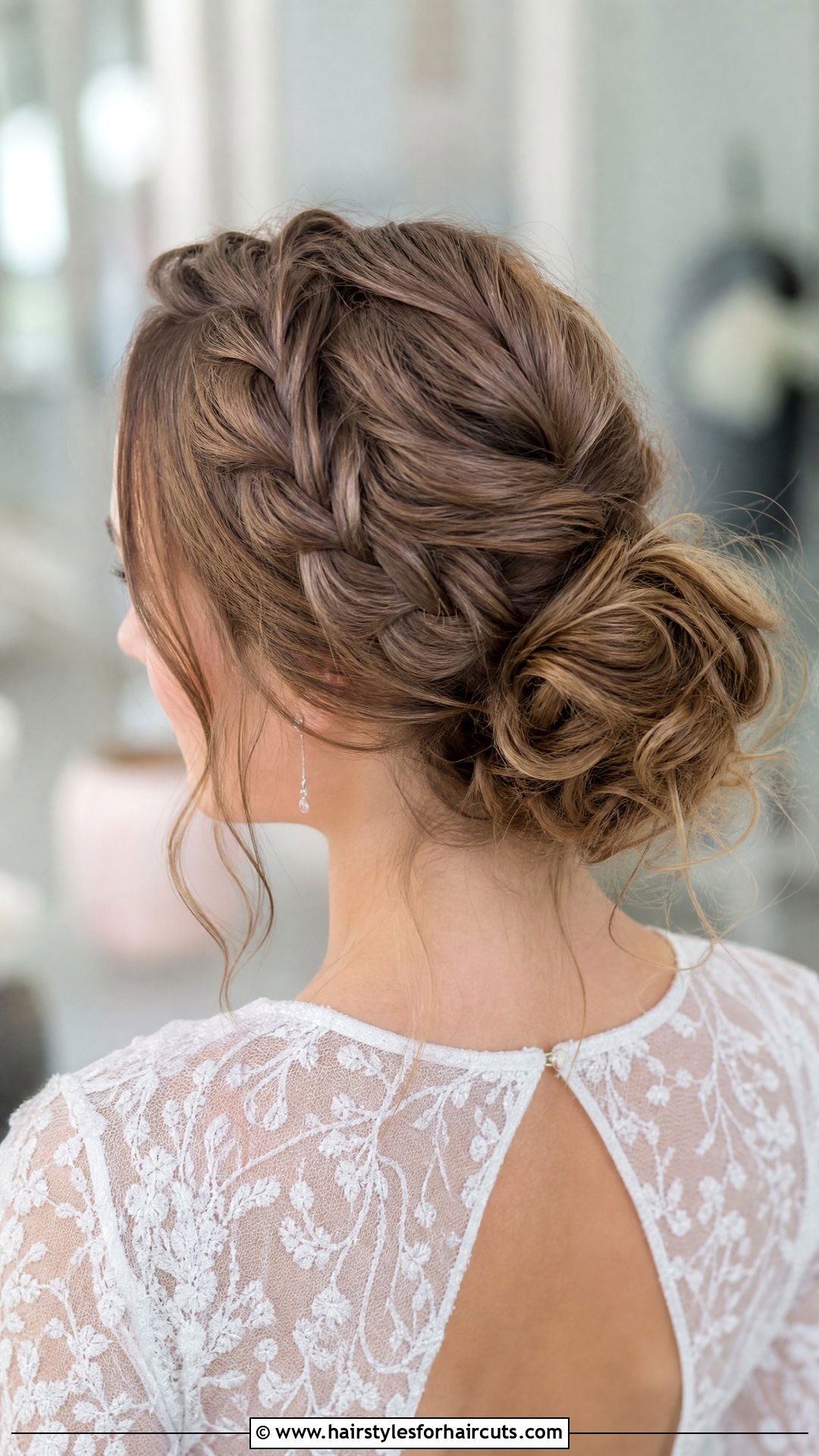 Textured French Braid Updo - 25 winter formal hairstyles - 25 winter formal hairstyles