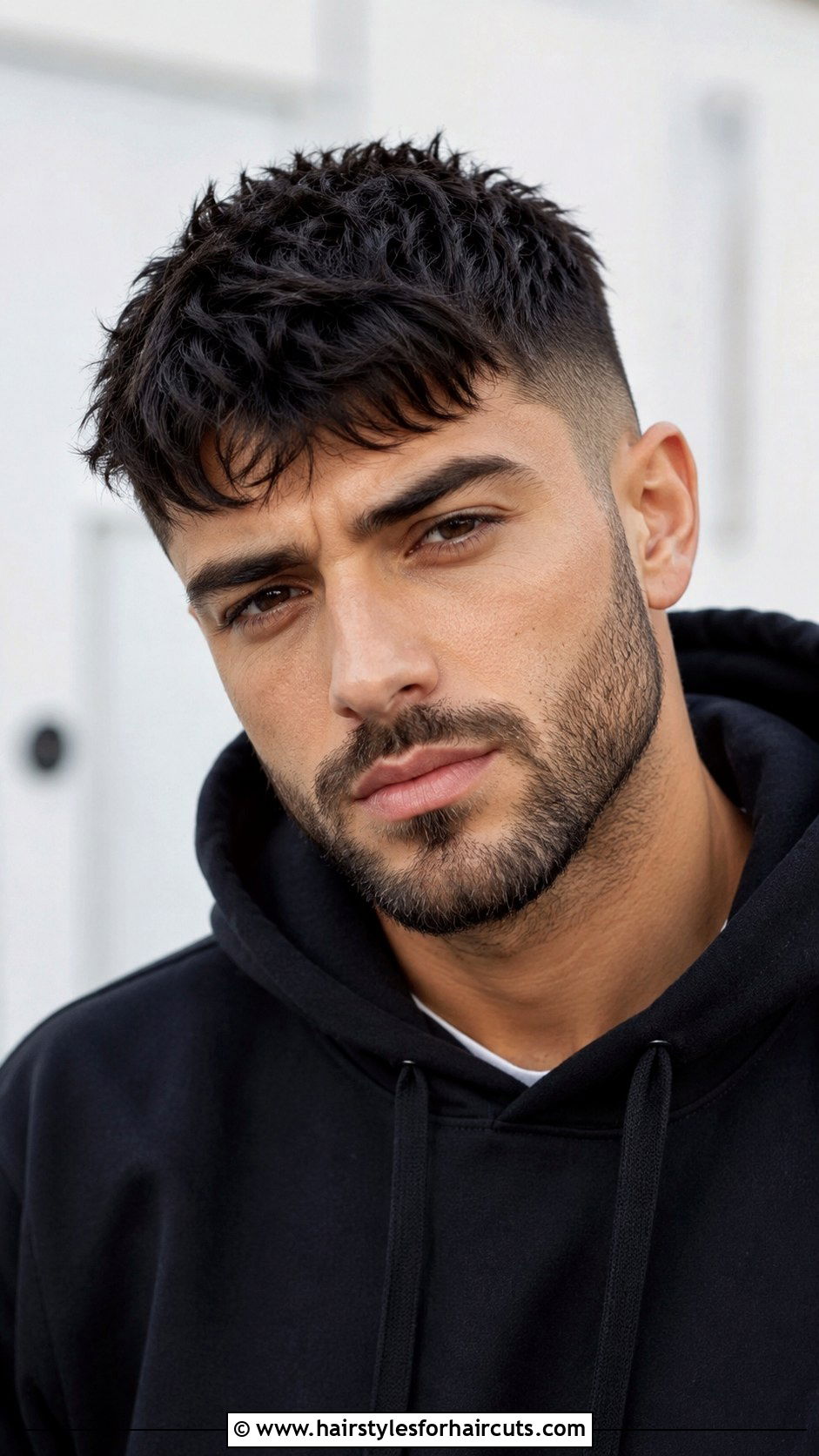 Textured Fringe And Short Beard - 25 haircuts and beard trim - 25 haircuts and beard trim