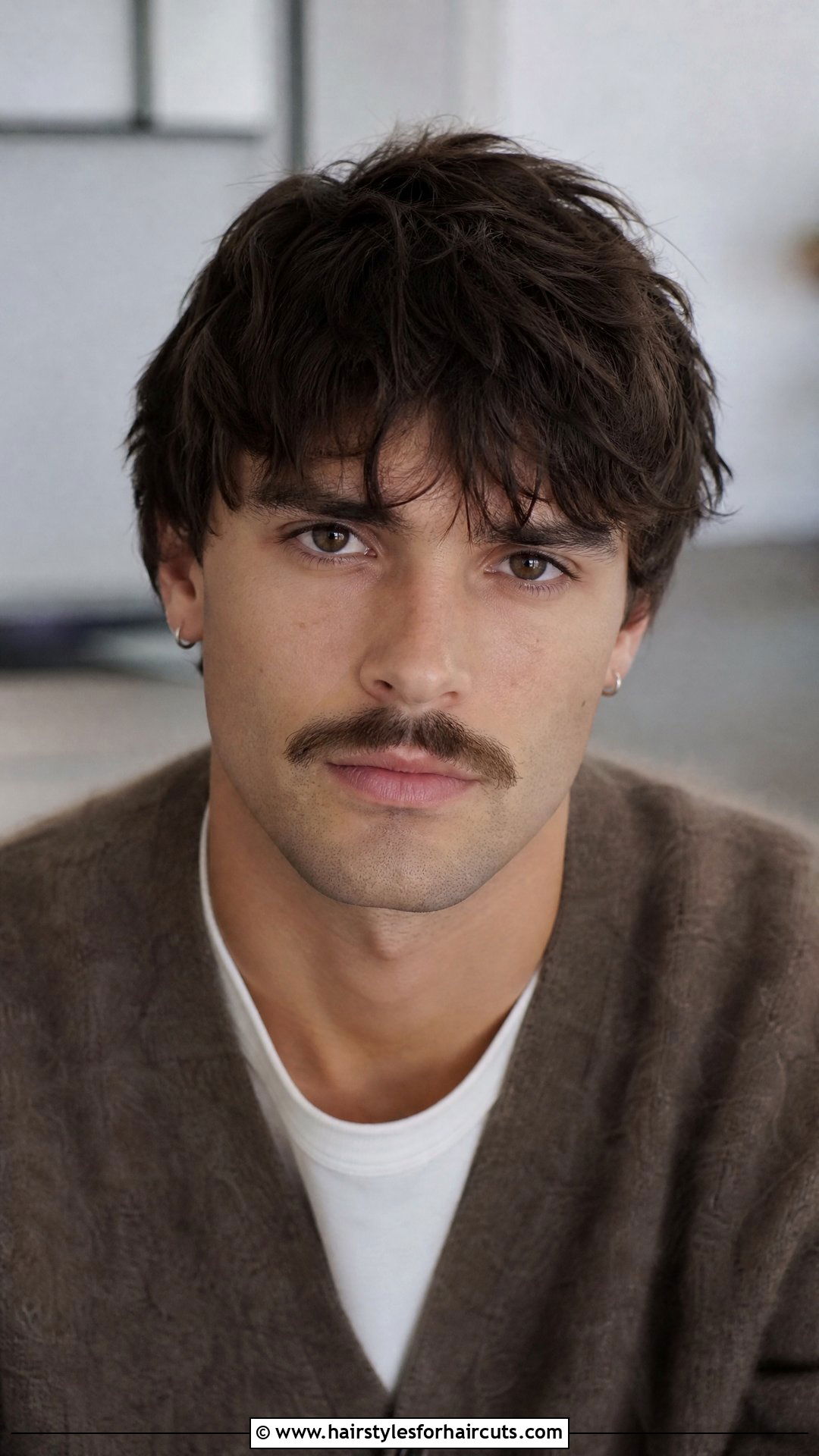 Textured Fringe With Mustache - 25 mustache haircuts - 25 mustache haircuts