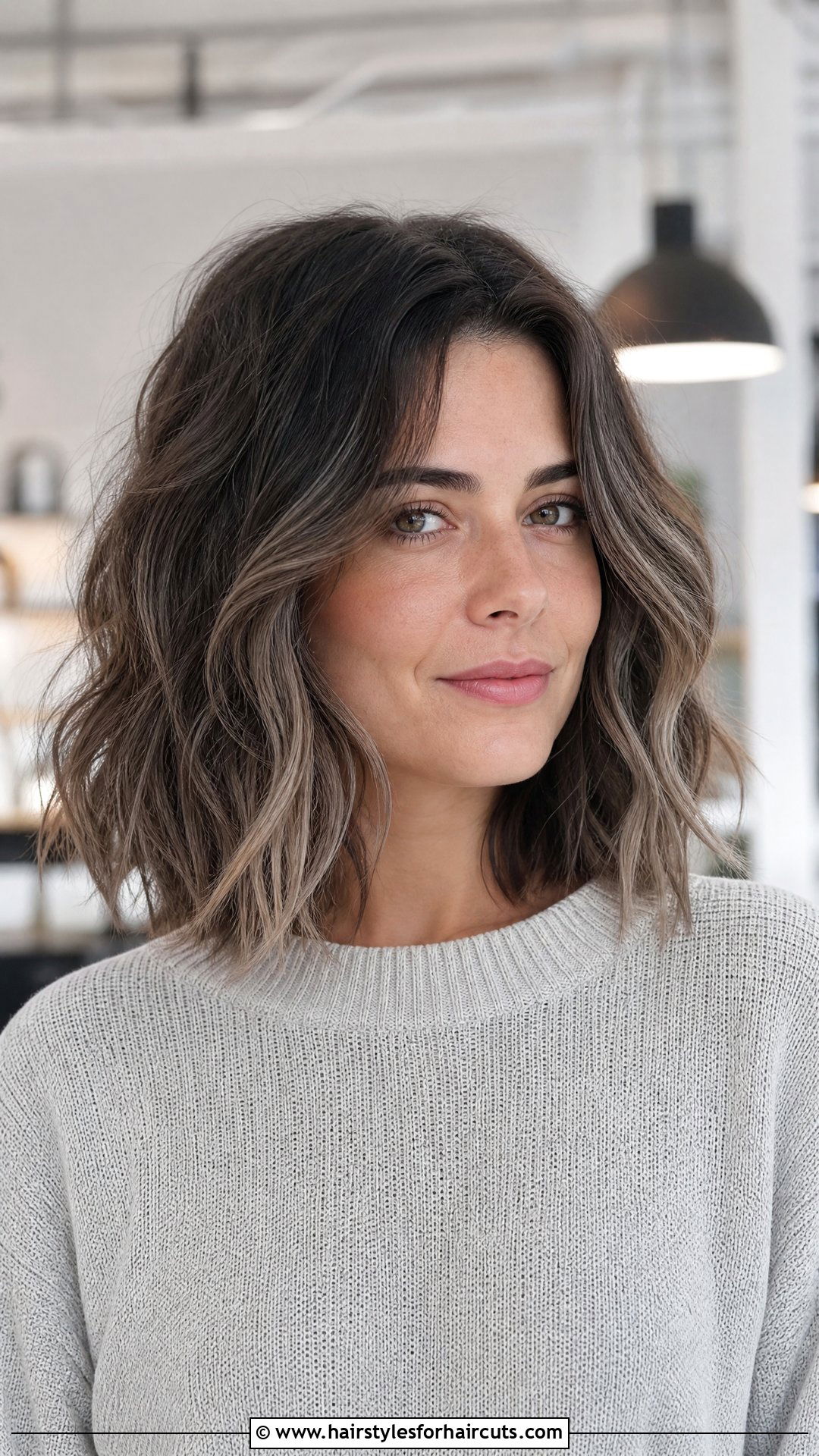 Textured Gray Lob Haircut - 25 gray haircuts women - 25 gray haircuts women