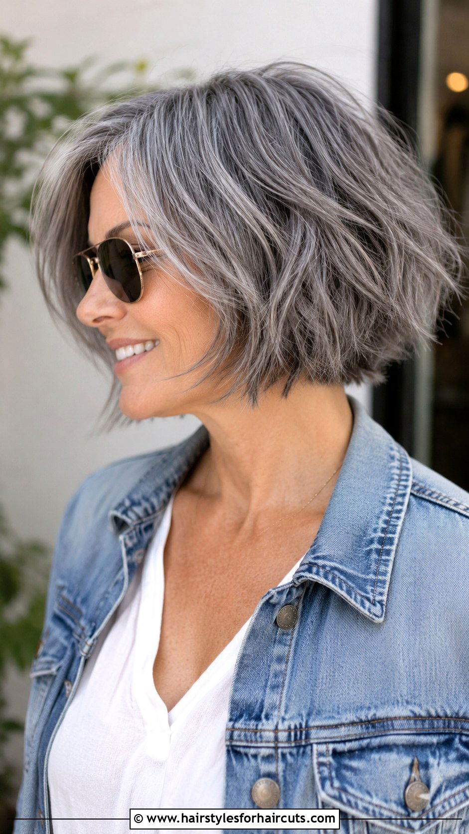 Textured Grey Bob - 25 going grey hairstyles - 25 going grey hairstyles